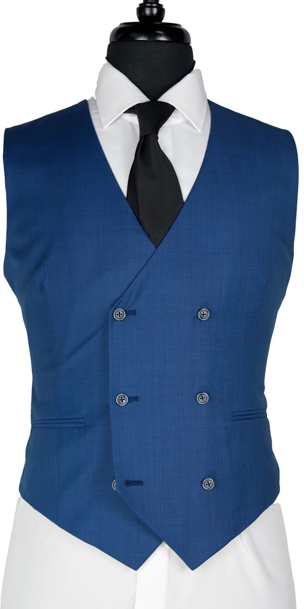 Complet Laine Sharkskin Bleu