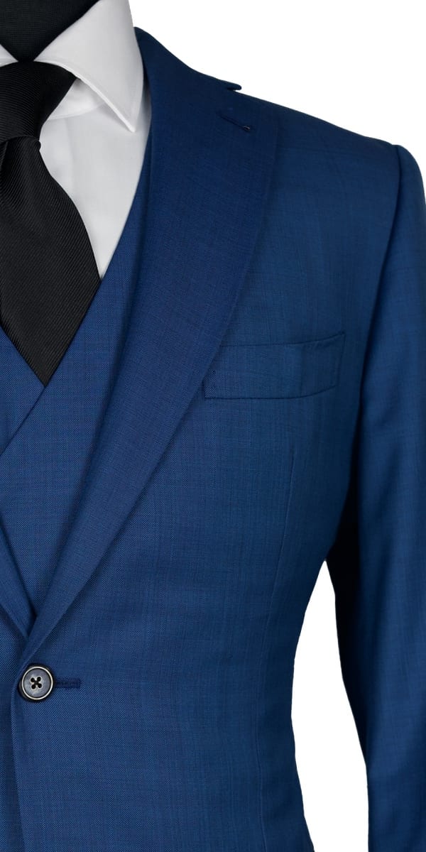 Complet Laine Sharkskin Bleu