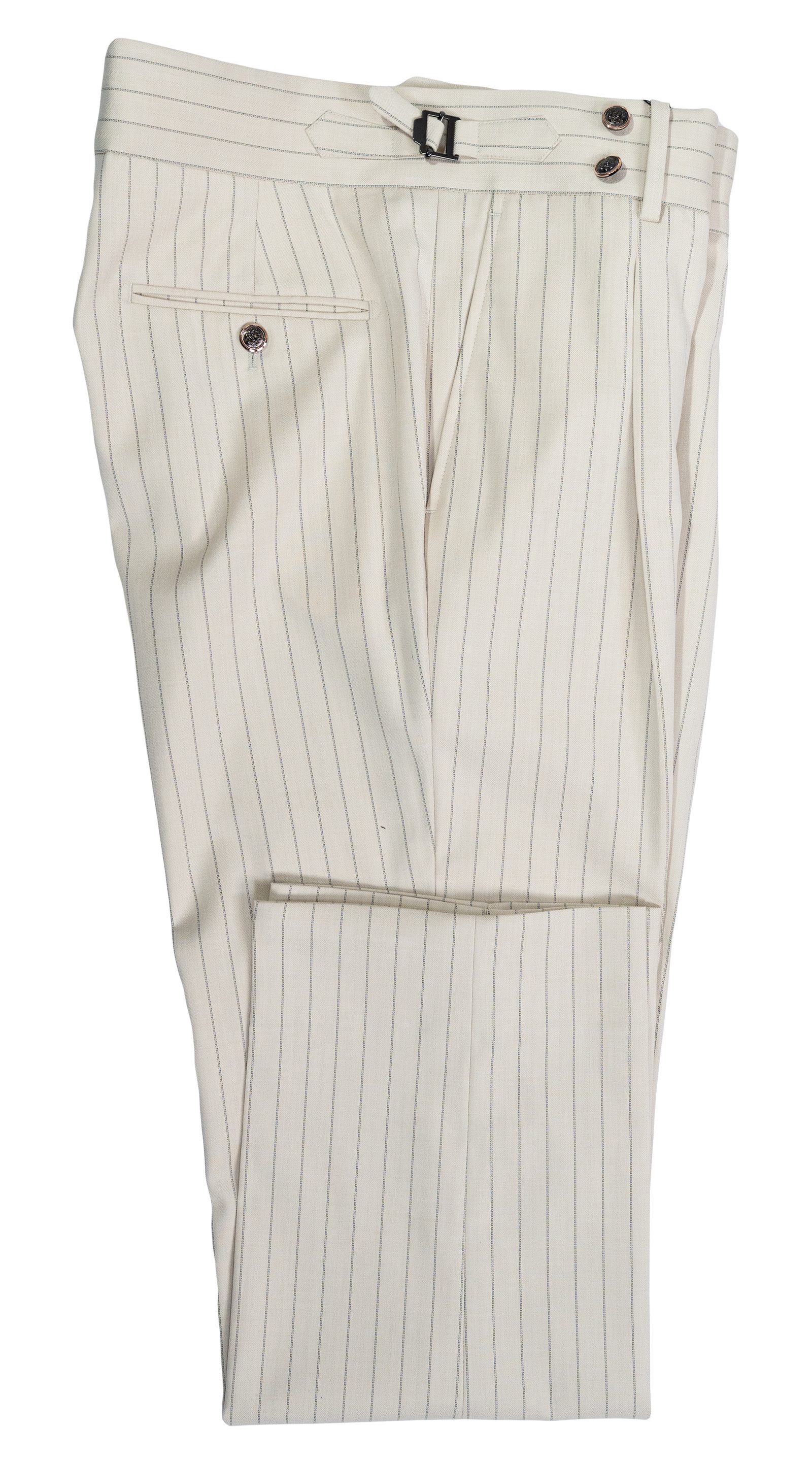 Ivory Pinstripe Double-Breasted Suit