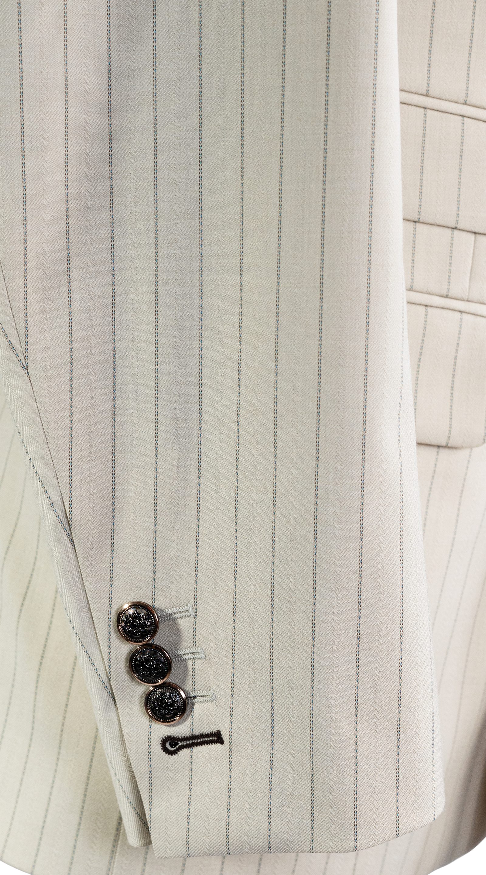 Ivory Pinstripe Double-Breasted Suit