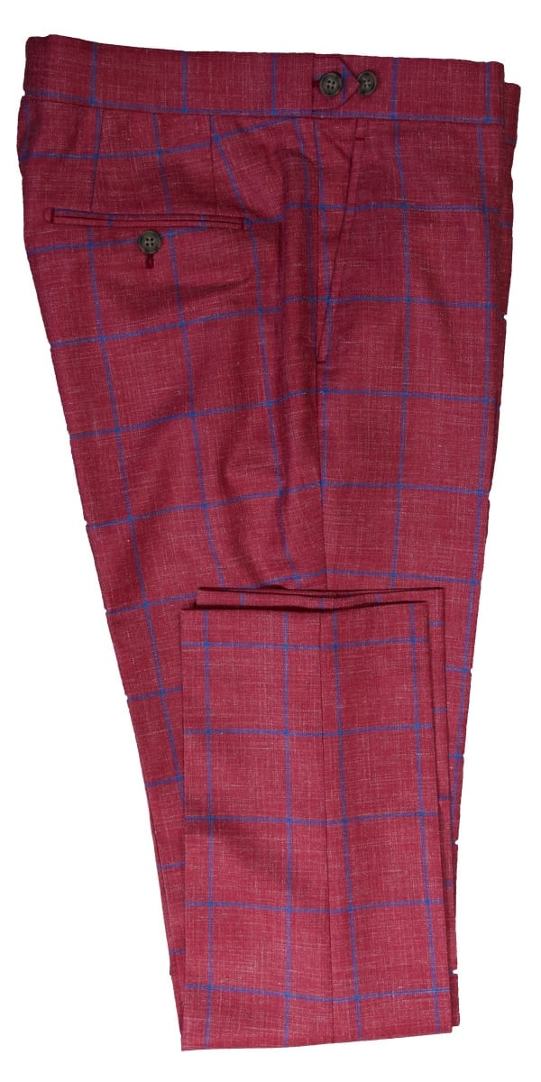 Watermelon Windowpane Wool Mix Suit