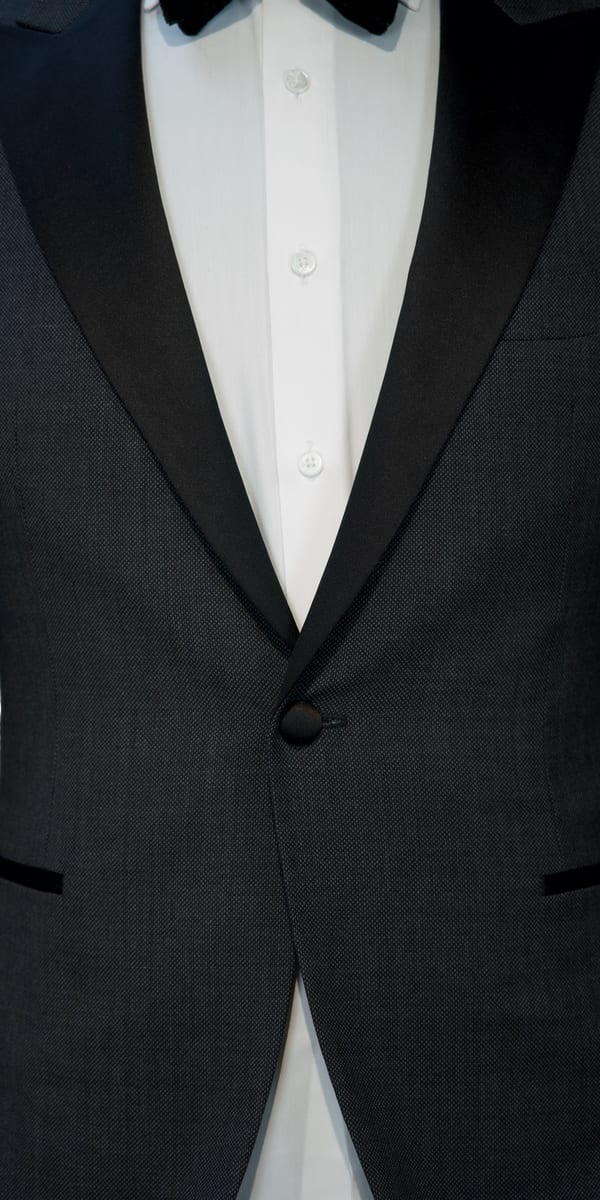 Complet Tuxedo Oeil-de-Perdrix Gris Foncé