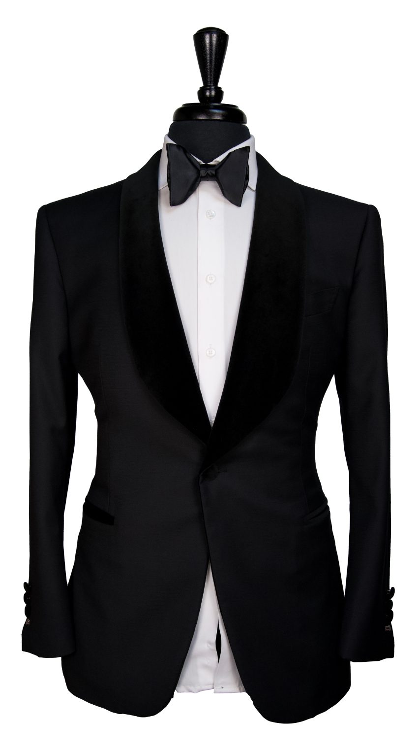 Black Dotted Textured Tuxedo