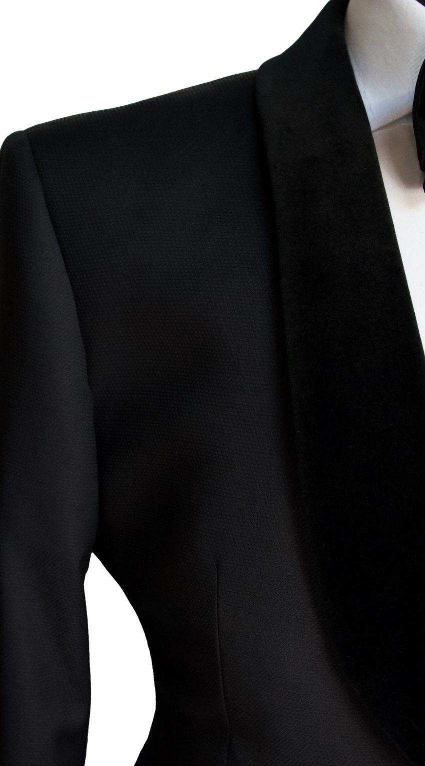 Black Dotted Textured Tuxedo