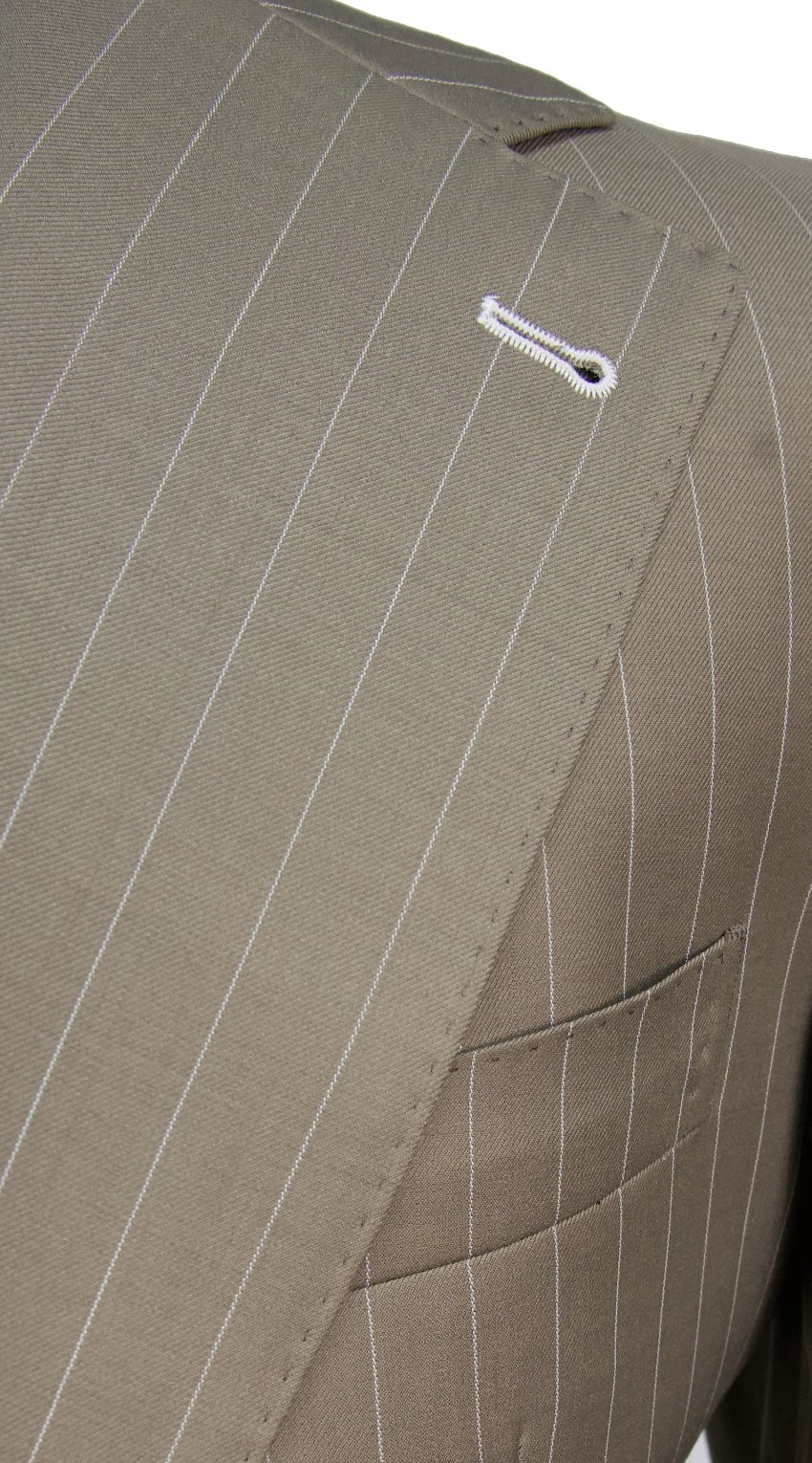 Beige Desert Stripe Wool Suit