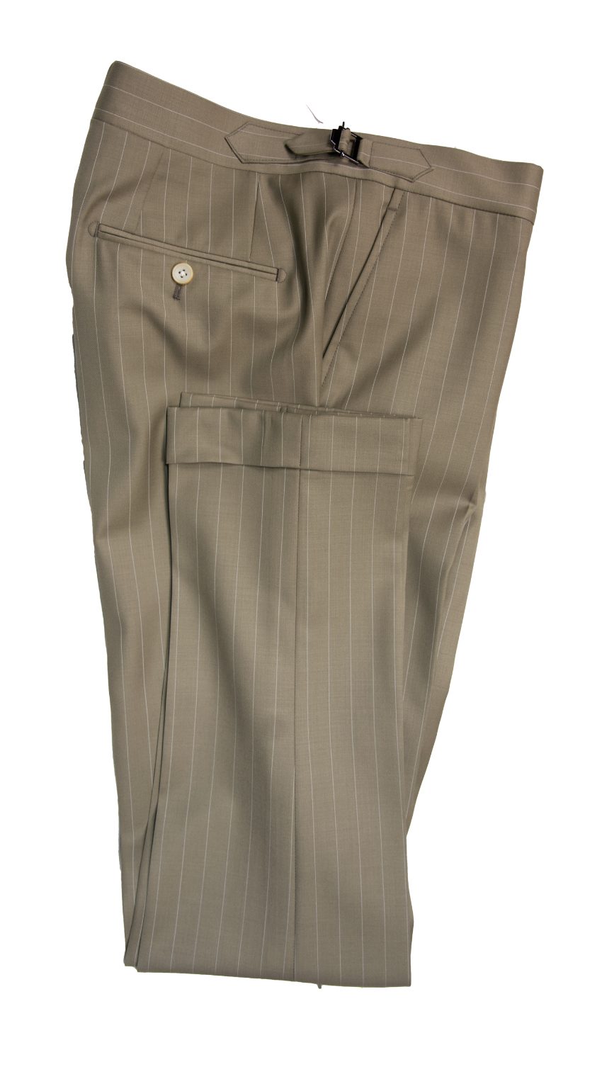 Beige Desert Stripe Wool Suit