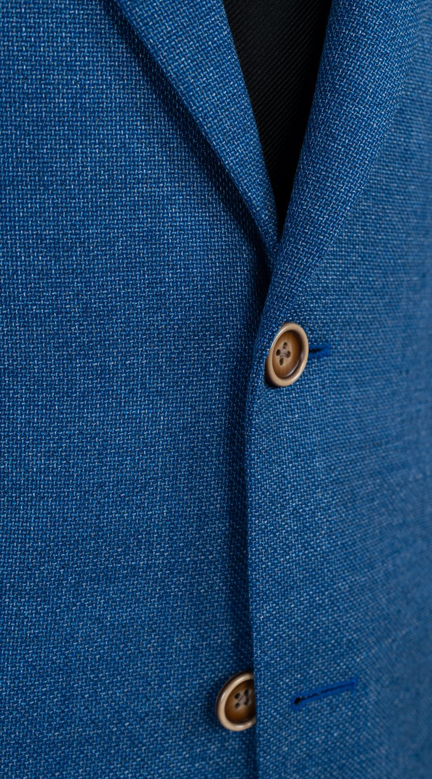 Denim Blue Hopsack Wool Suit