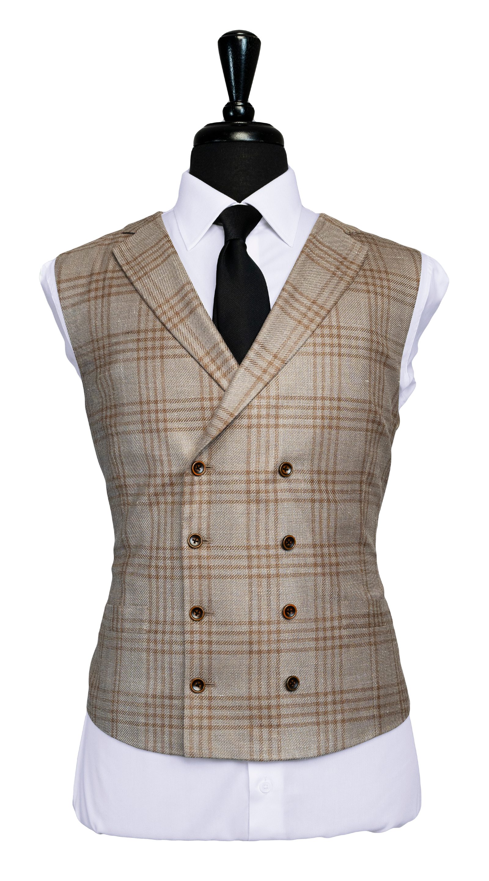 Sandstone Plaid Three-Piece Suit