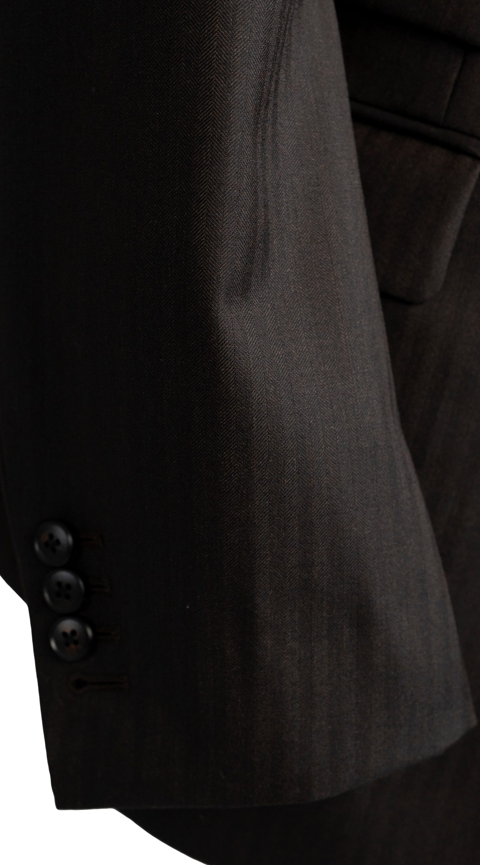 Espresso Herringbone Three-Piece Suit