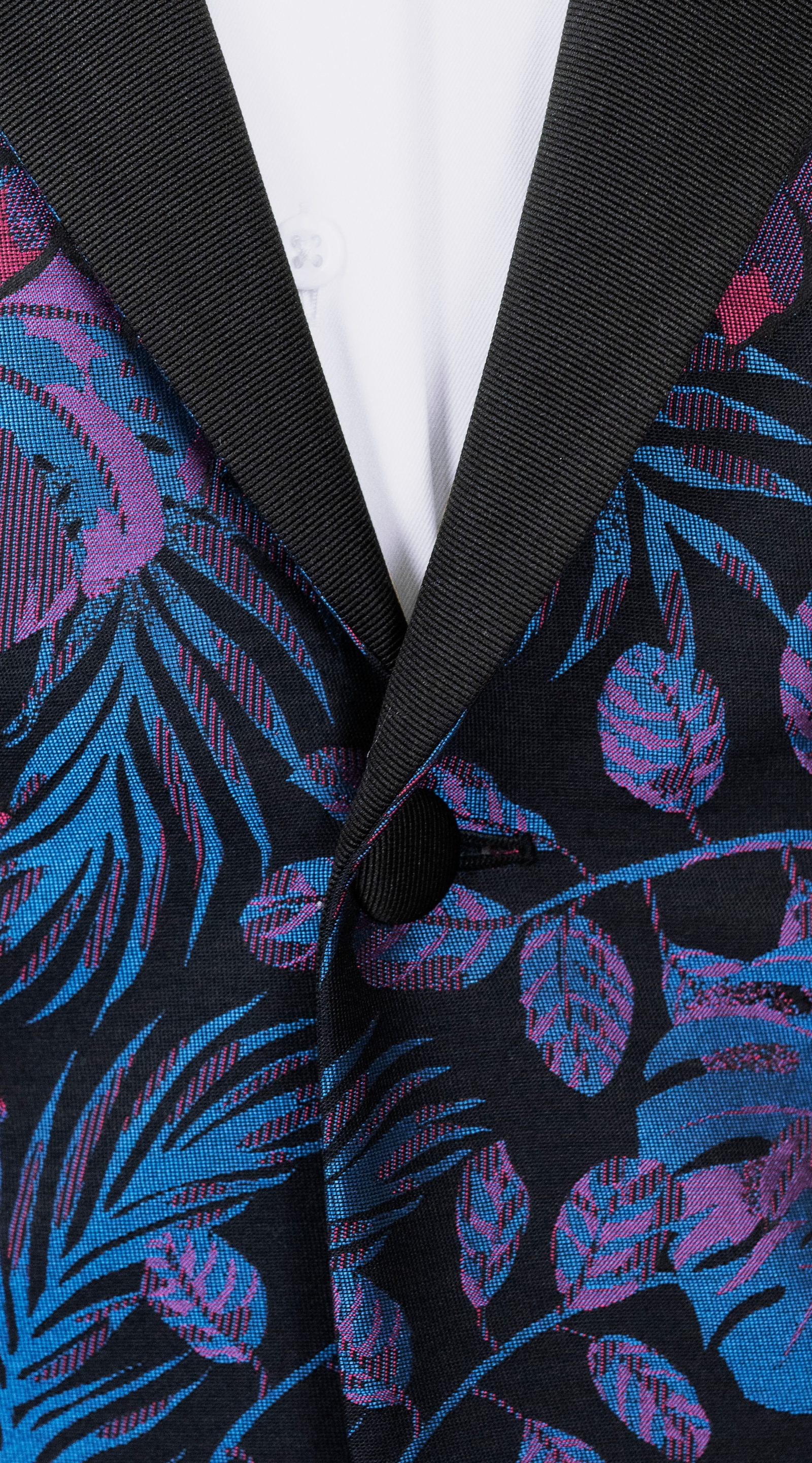 Black Floral Bloom Jacquard Tuxedo