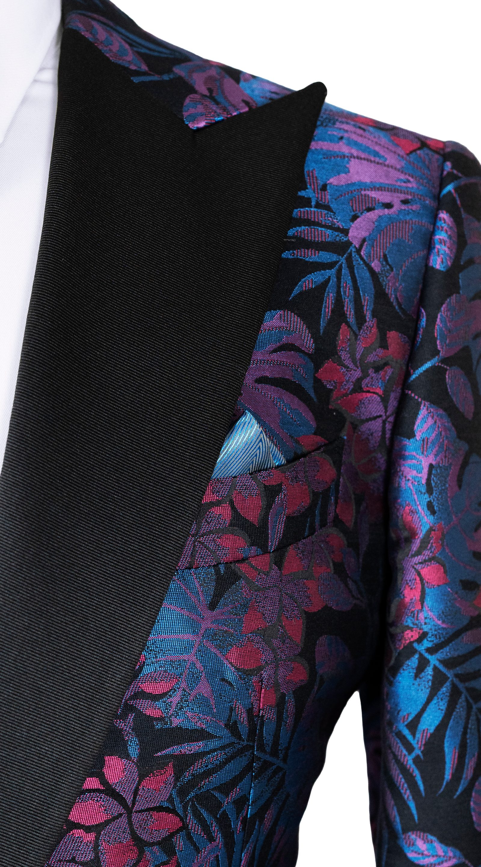 Black Floral Bloom Jacquard Tuxedo