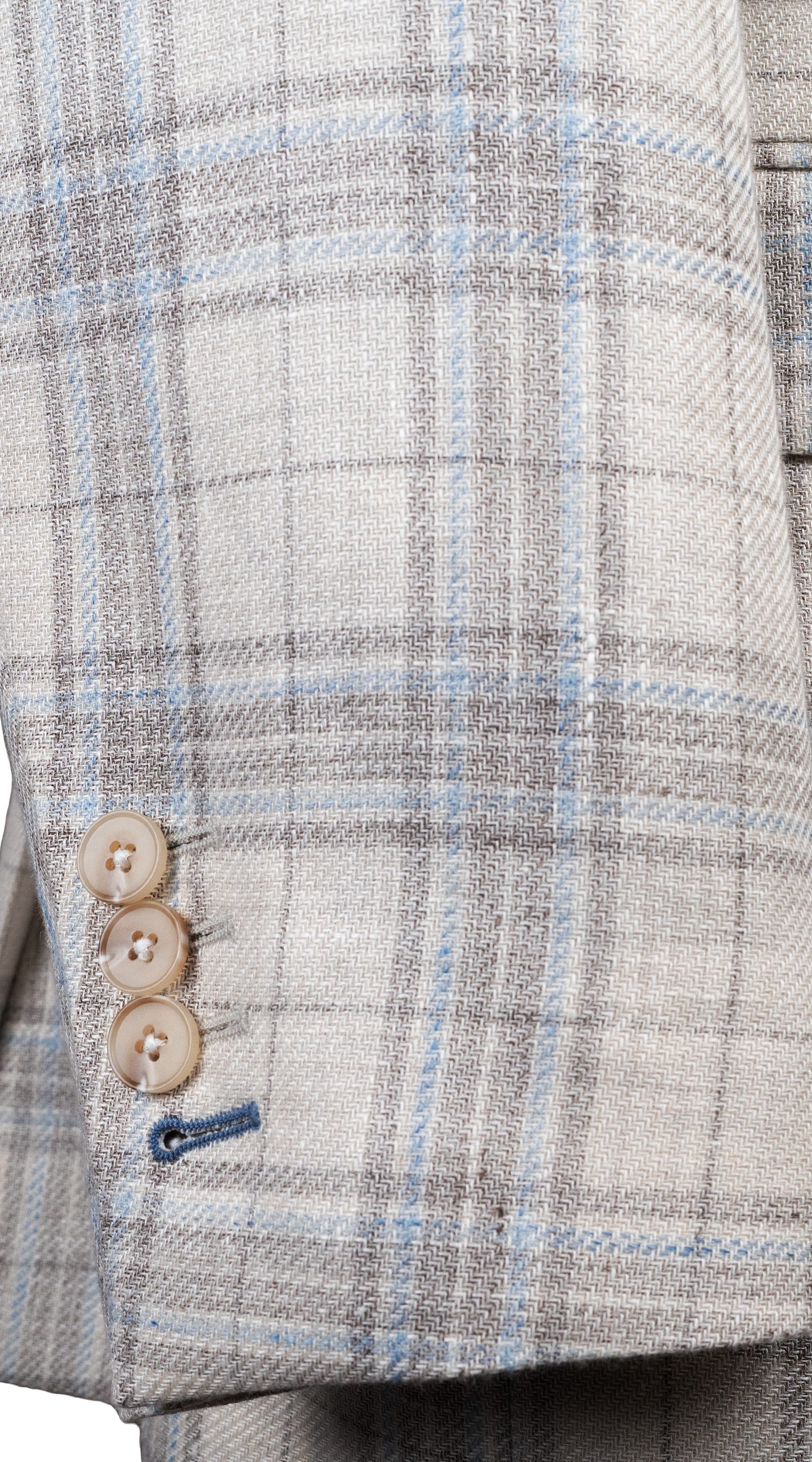 Beige Brown Plaid Suit
