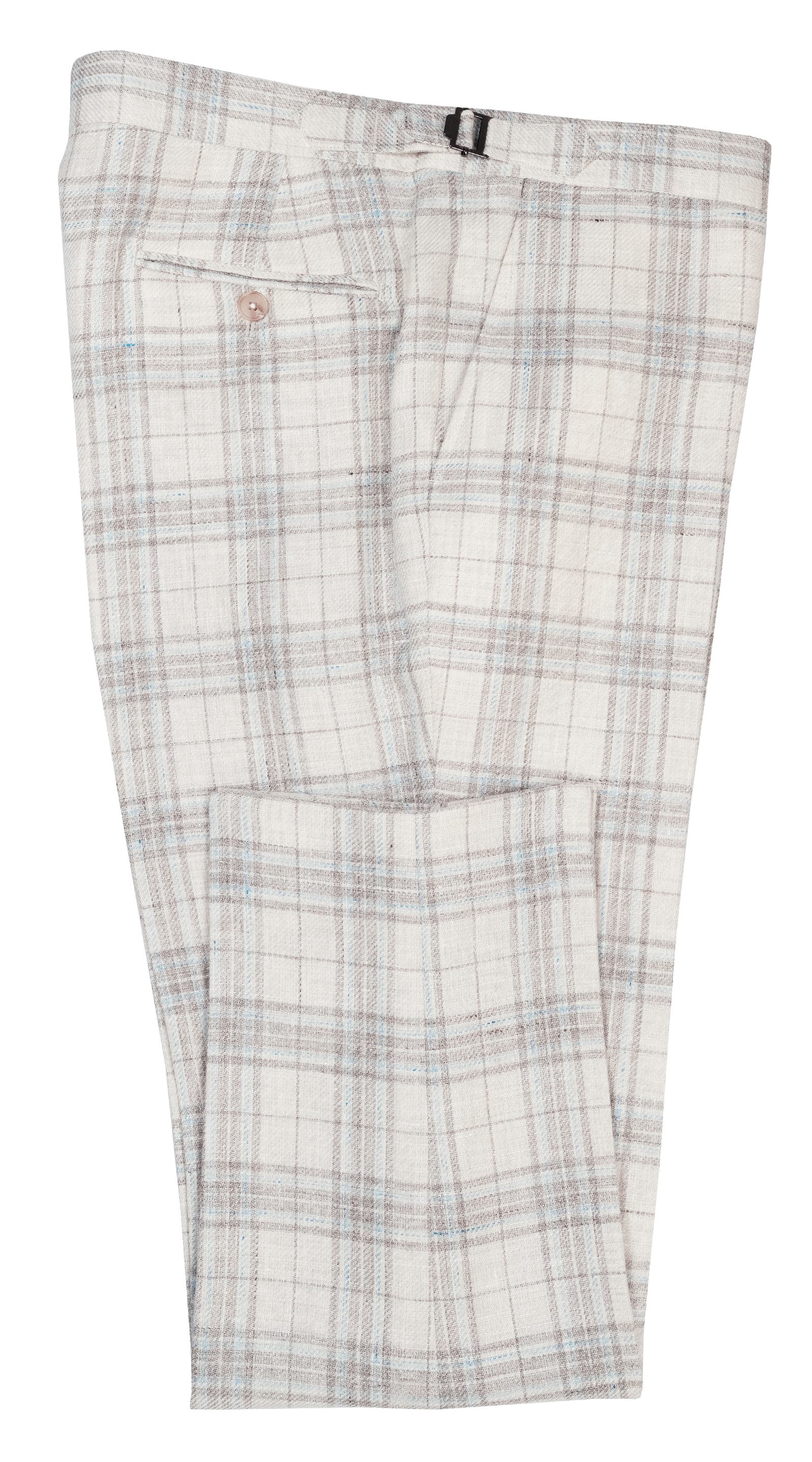 Beige Brown Plaid Suit