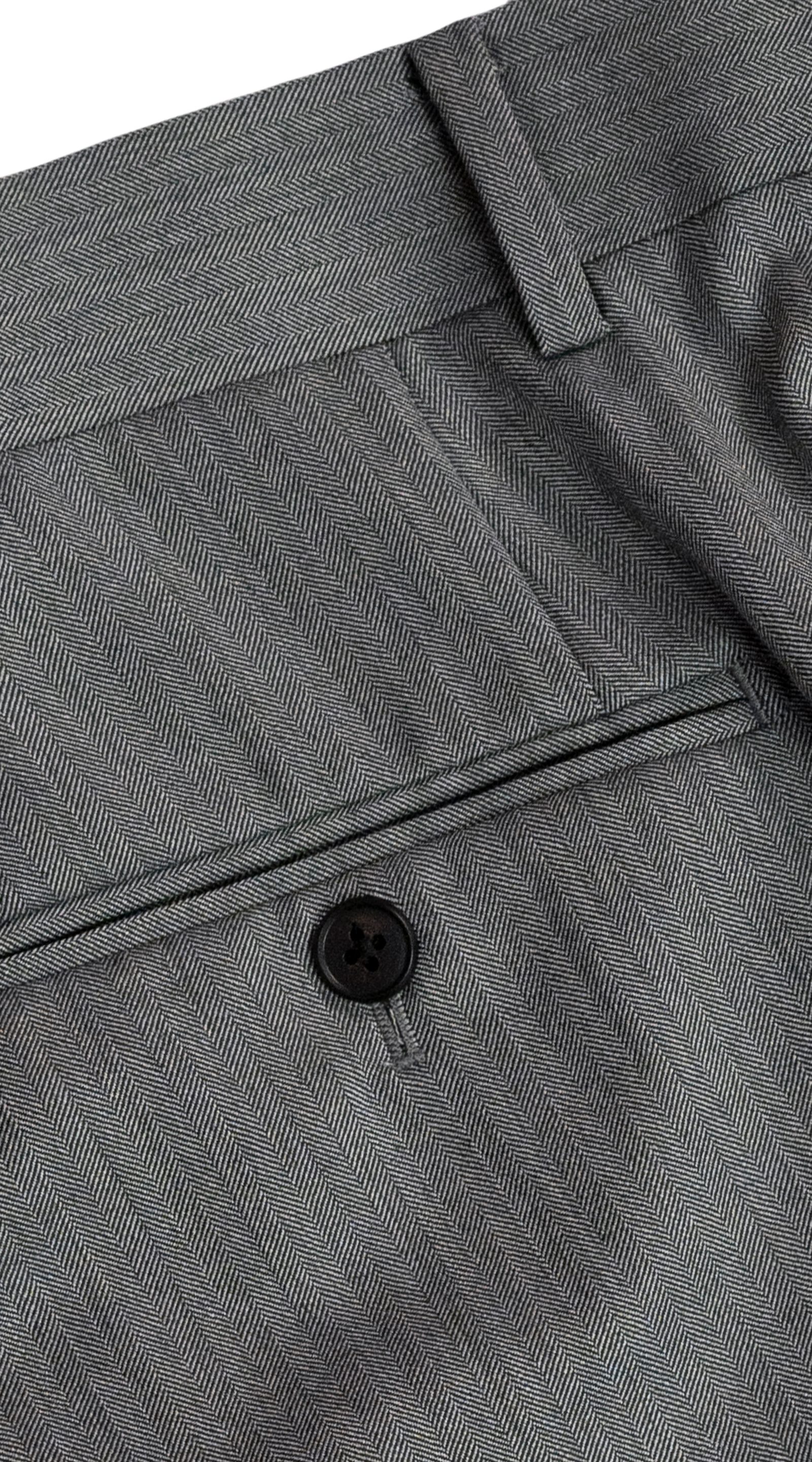 Silver Herringbone Three-Piece Suit