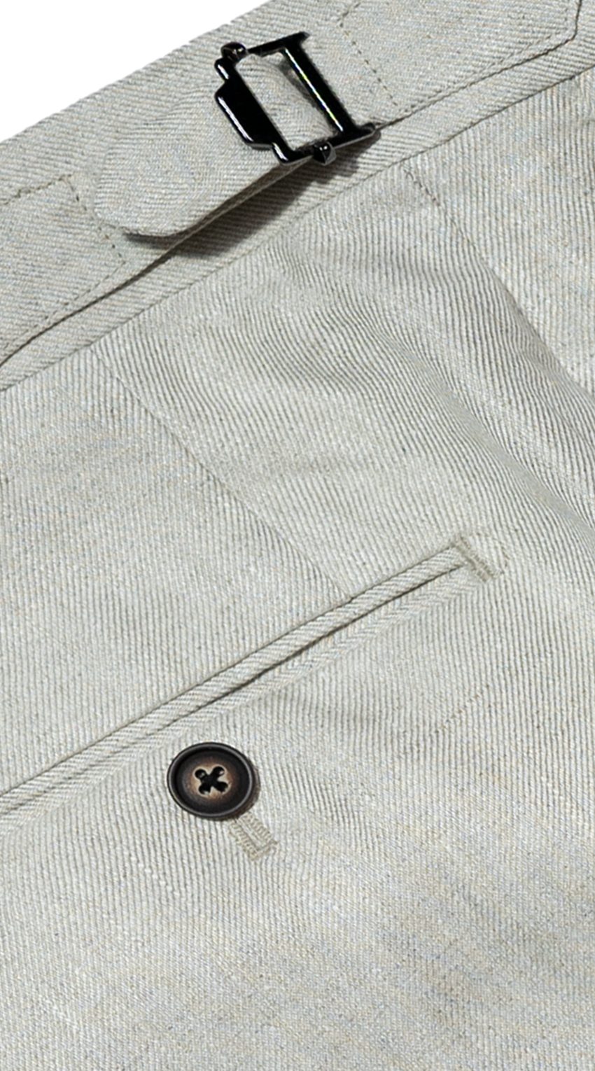 Beige Linen Blend Suit