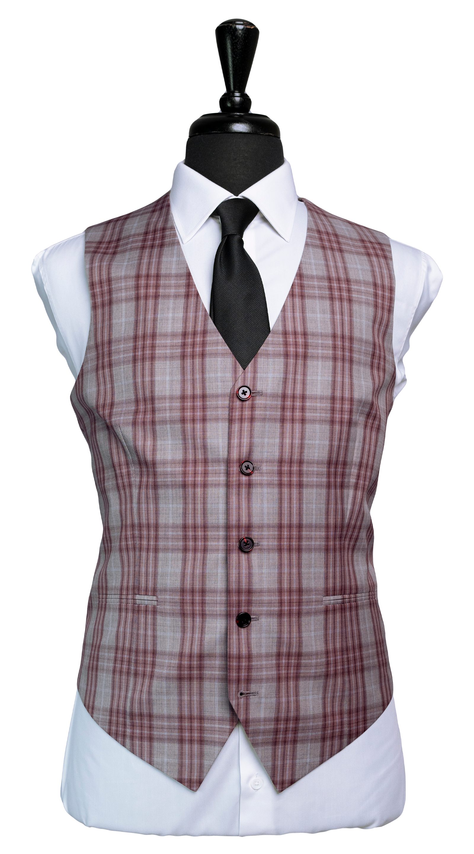 Burgundy Glen Plaid Wool Suit