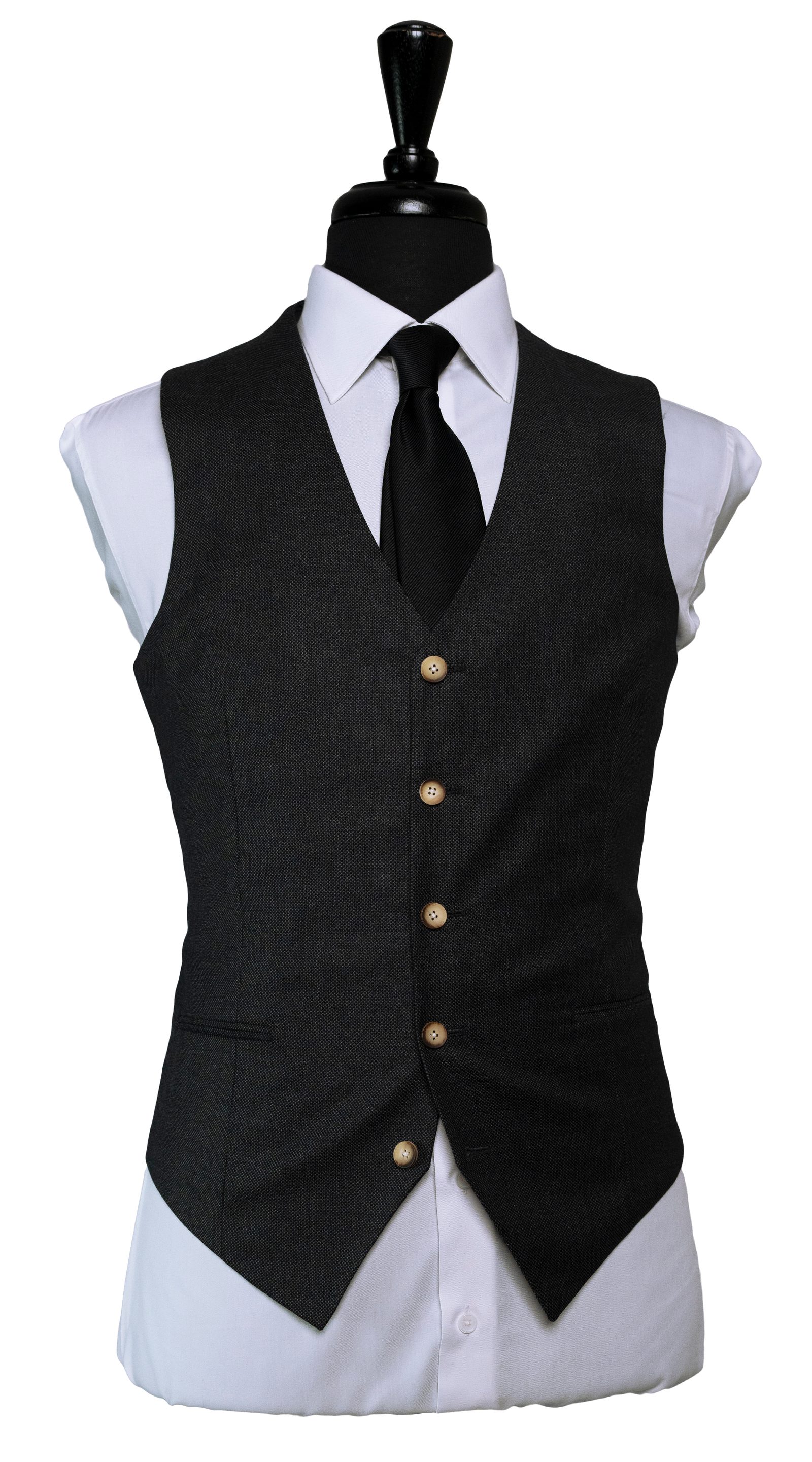 Charcoal Birdseye Double-Breasted Suit 