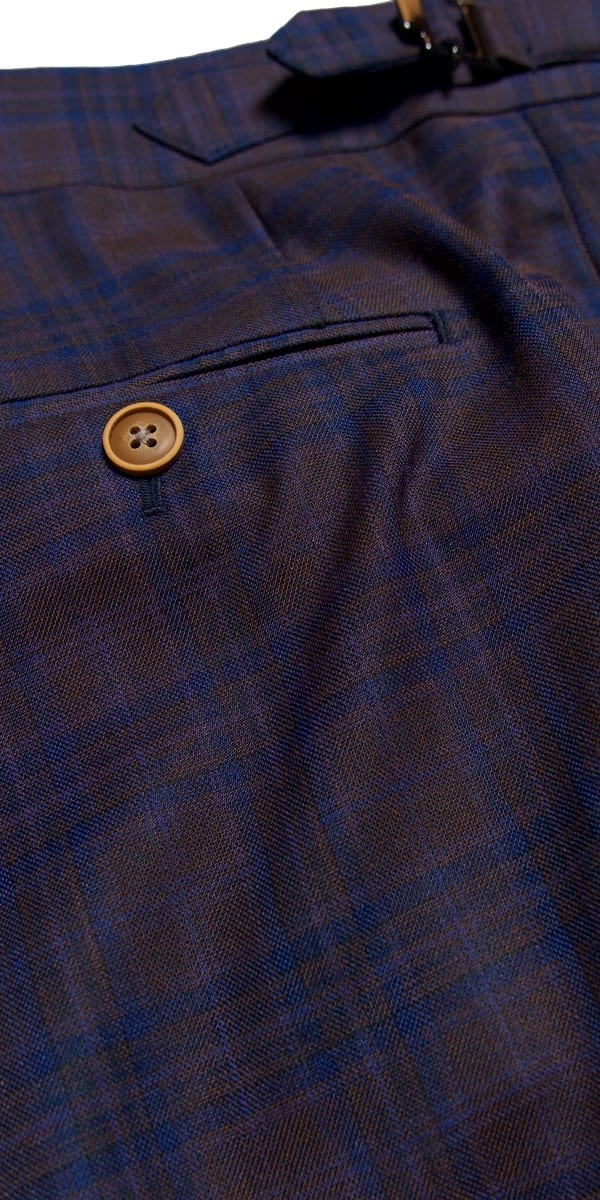 Plum Checkered Wool Suit