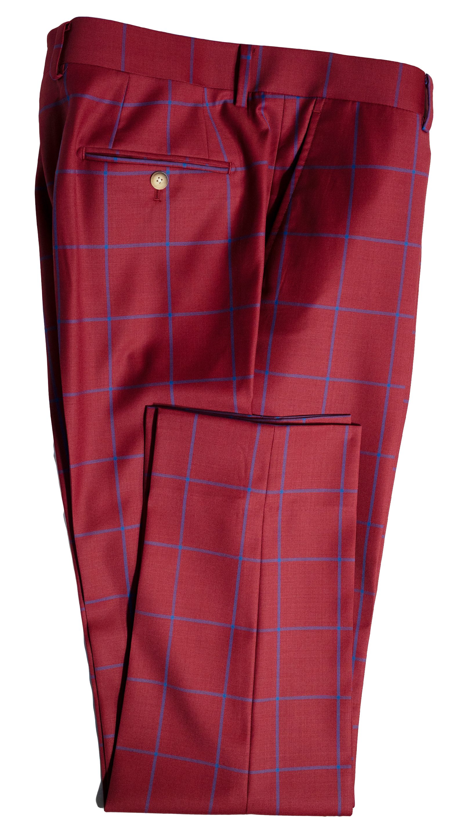 Complet Laine Carreaux Rouge Carmin