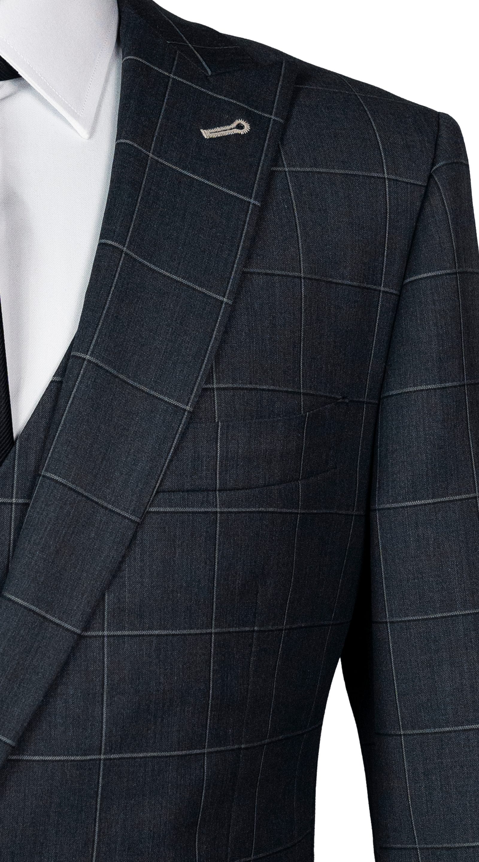 Denim Blue Windowpane Suit