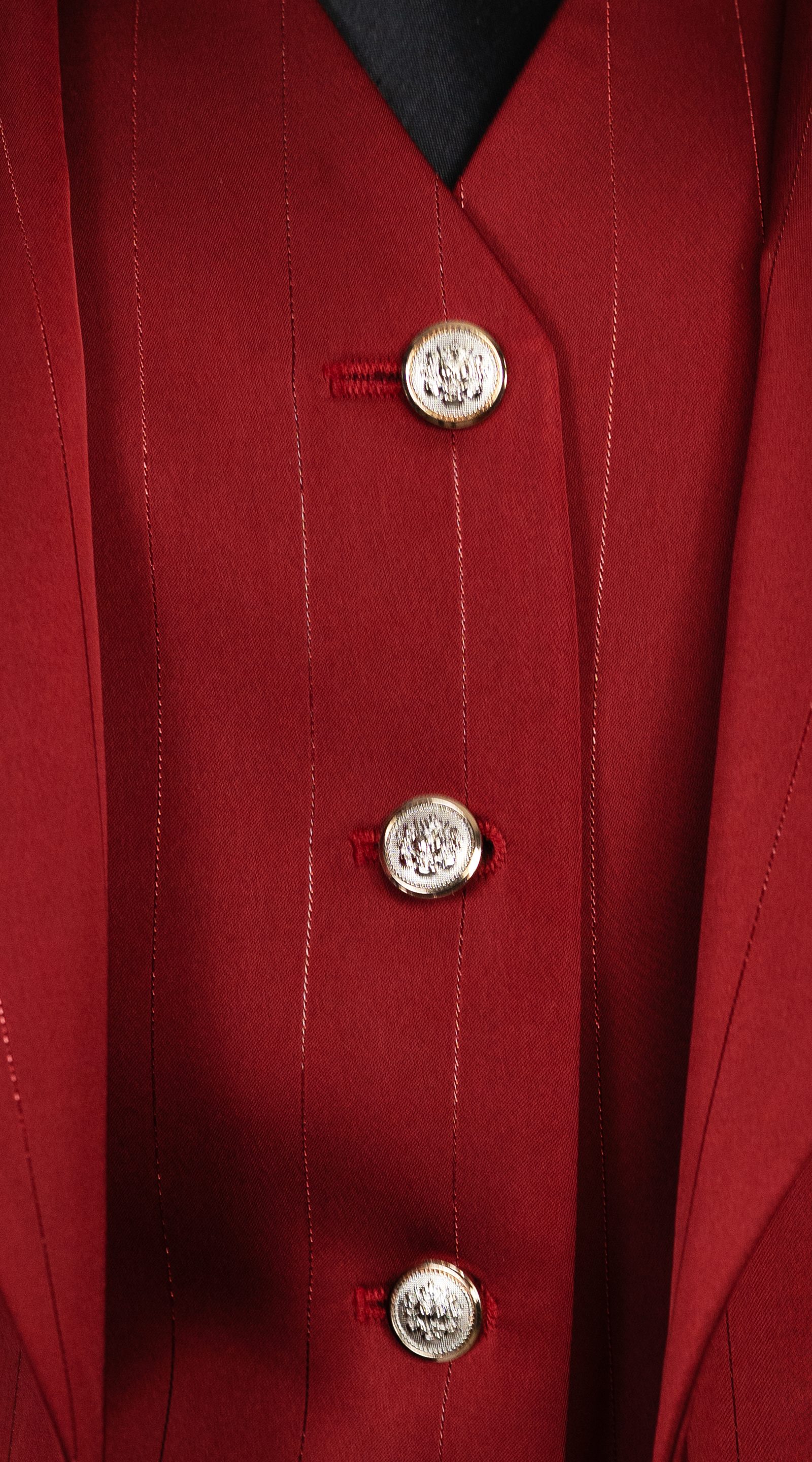 Crimson Red Pinstripe Suit 