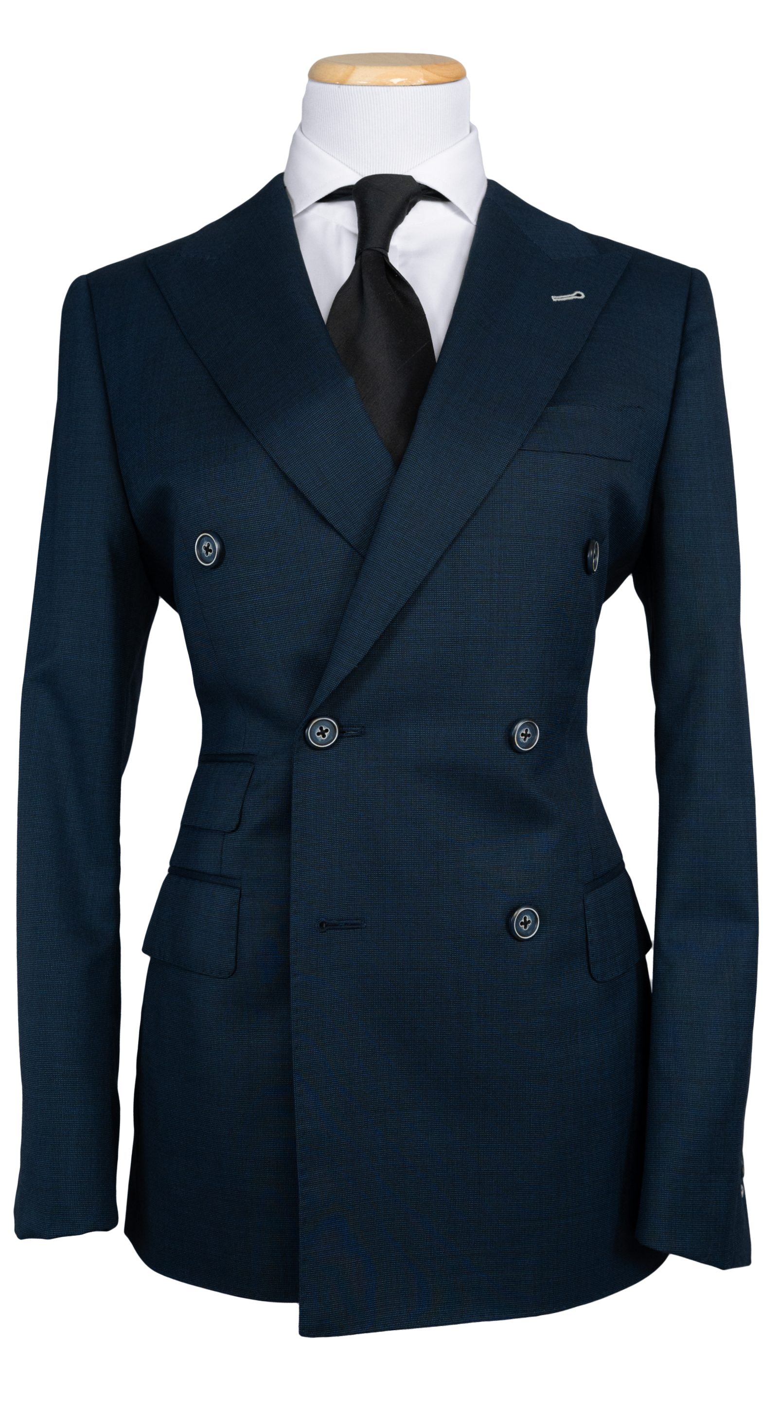 Blue Double-Breasted Wool Suit
