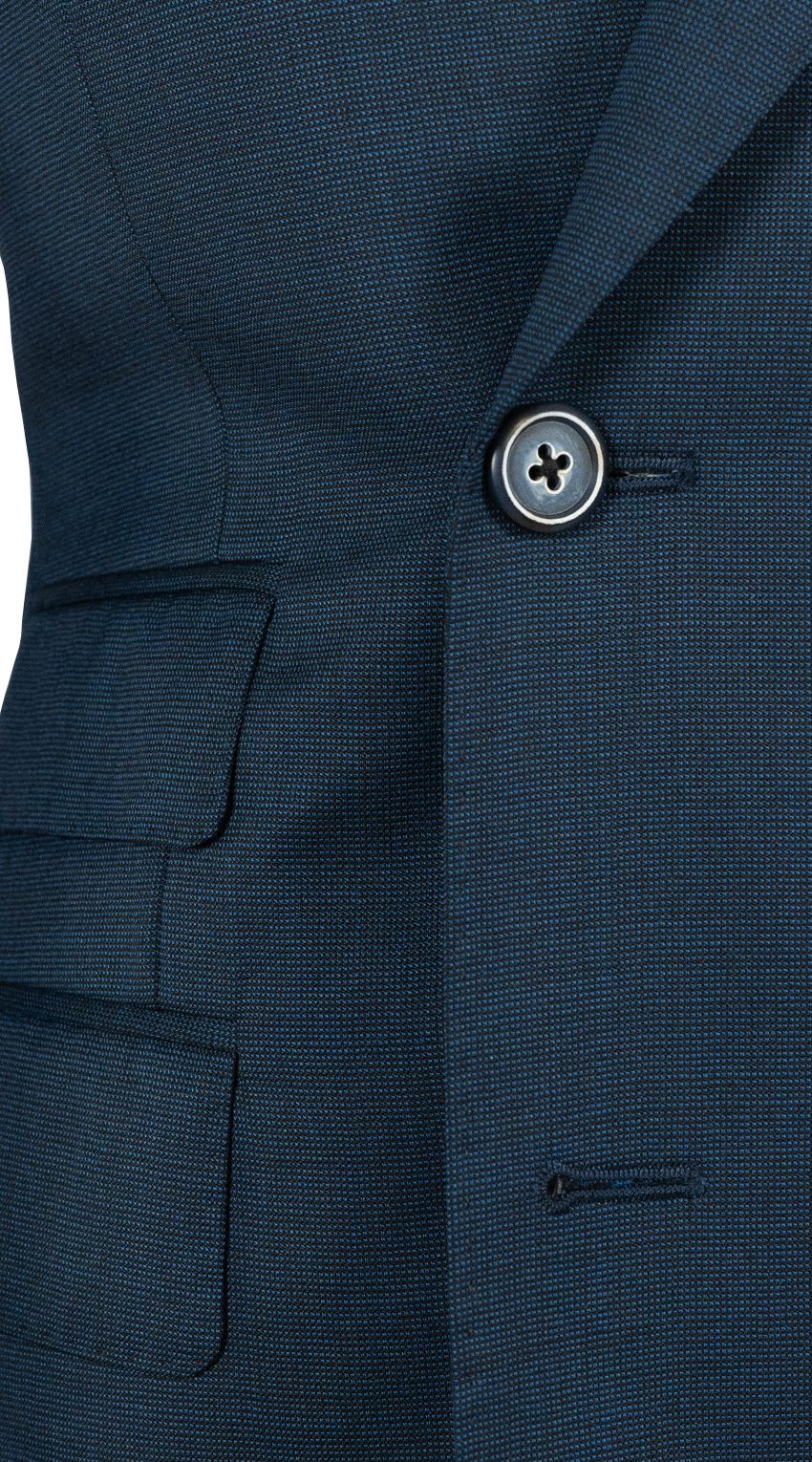 Blue Double-Breasted Wool Suit