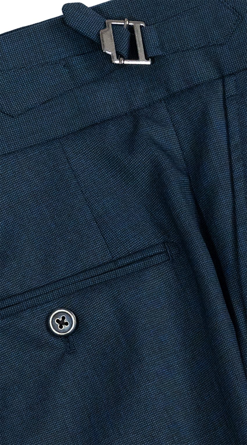 Blue Double-Breasted Wool Suit