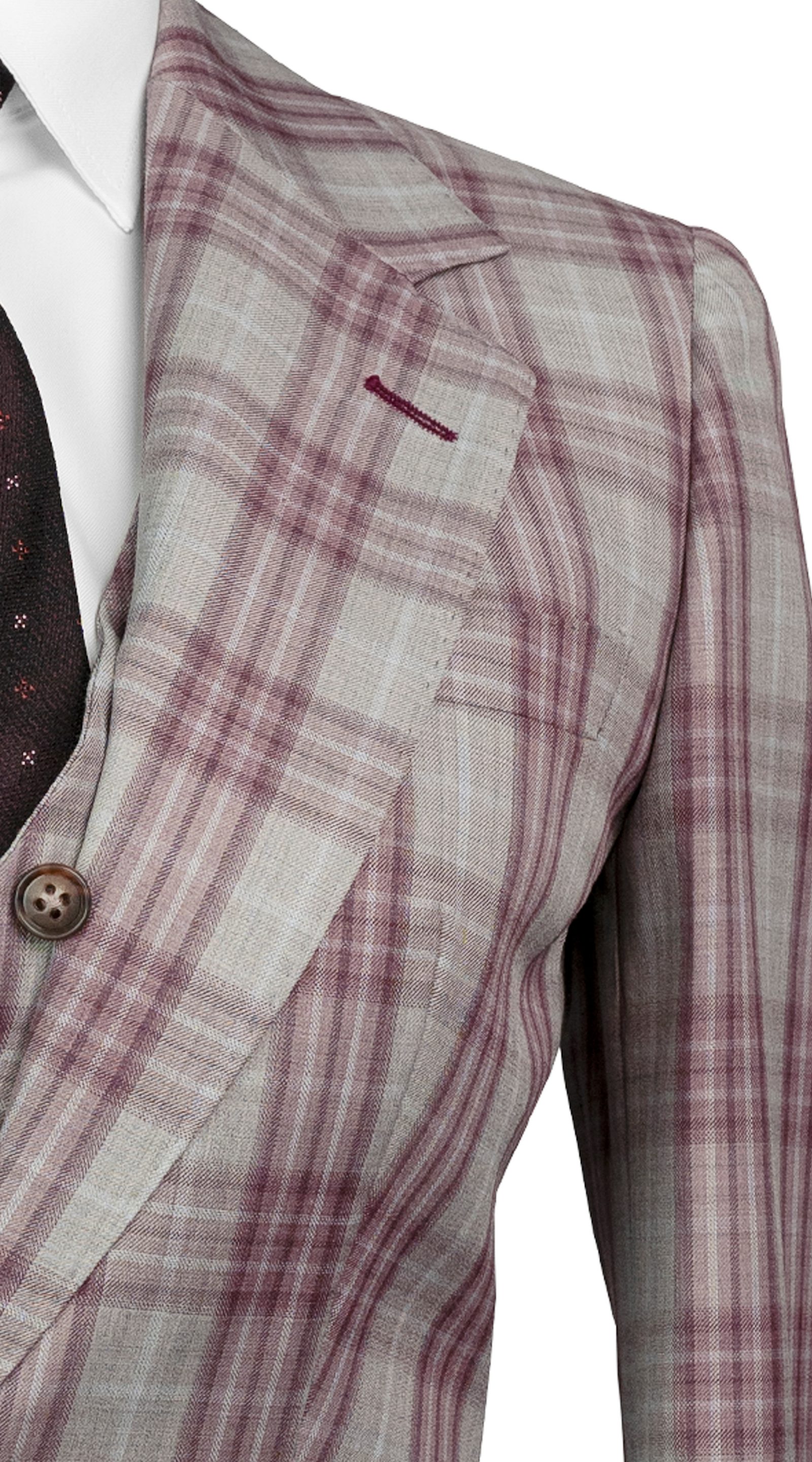 Burgundy Glen Plaid Wool Suit