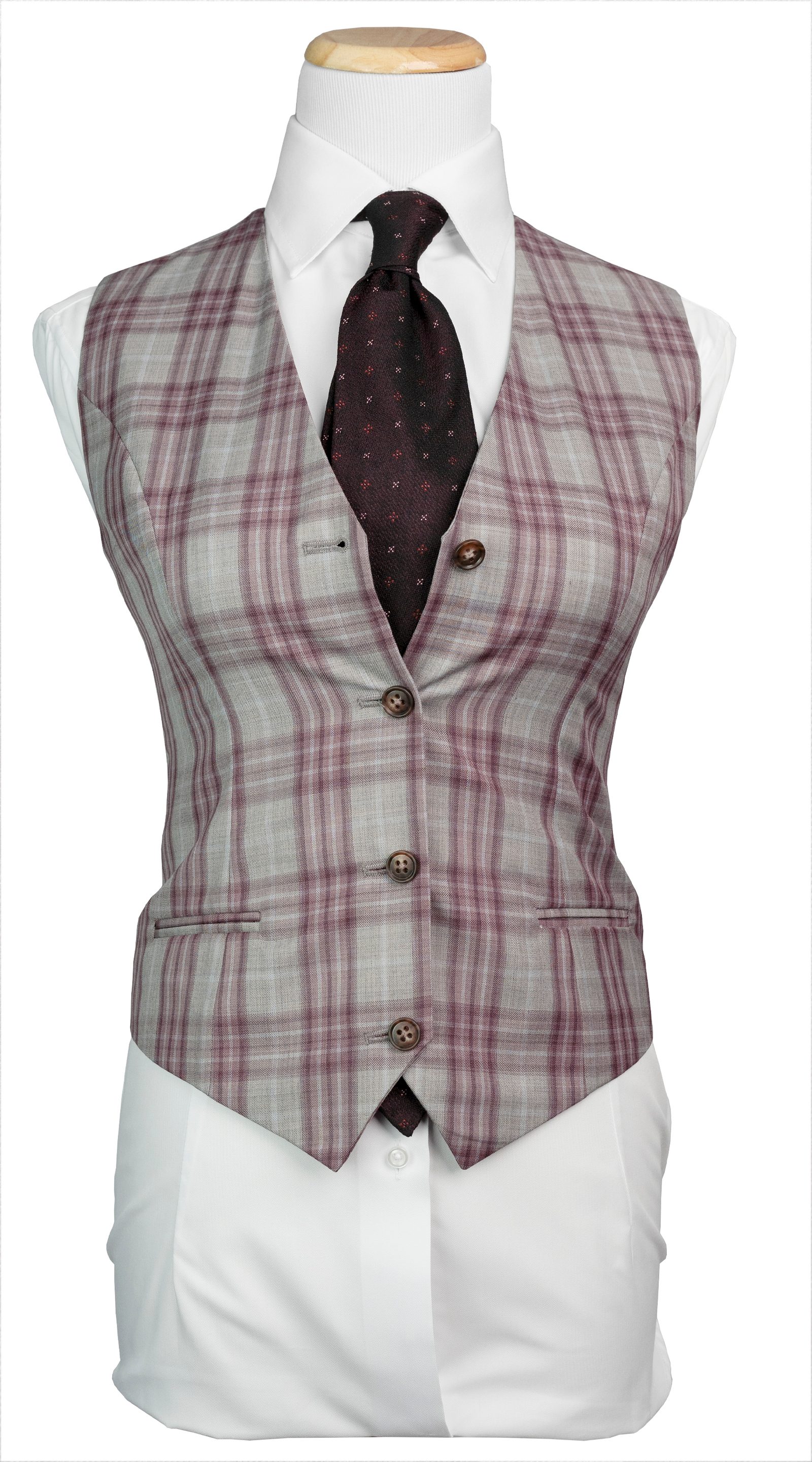 Burgundy Glen Plaid Wool Suit