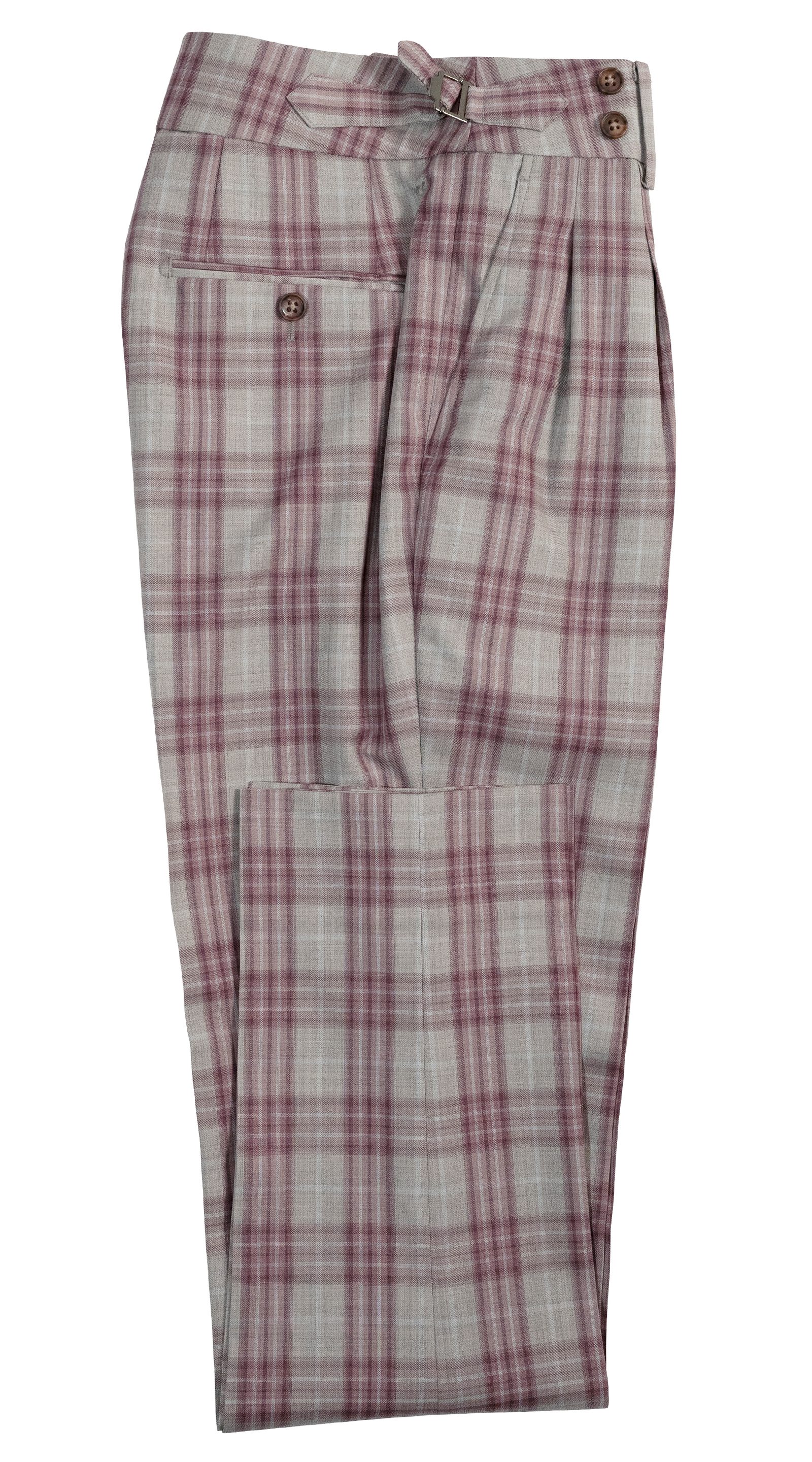 Burgundy Glen Plaid Wool Suit