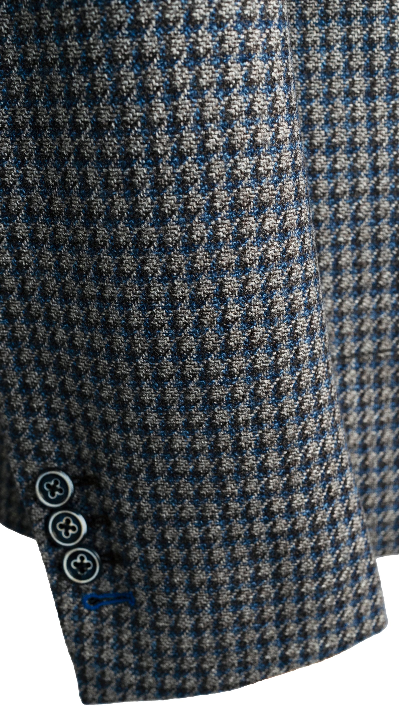 Complet Laine Pied-de-Poule Bleu-Gris
