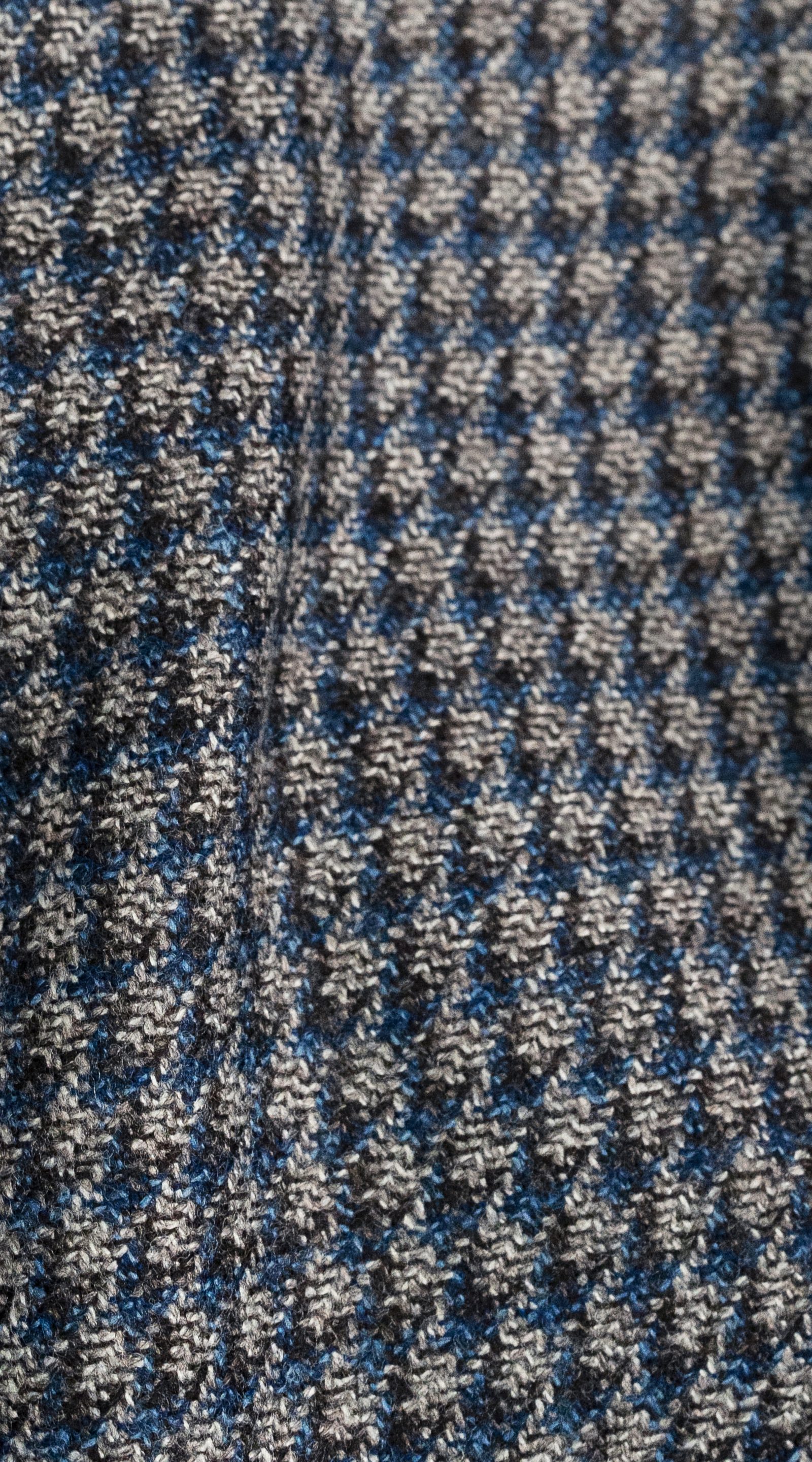 Complet Laine Pied-de-Poule Bleu-Gris