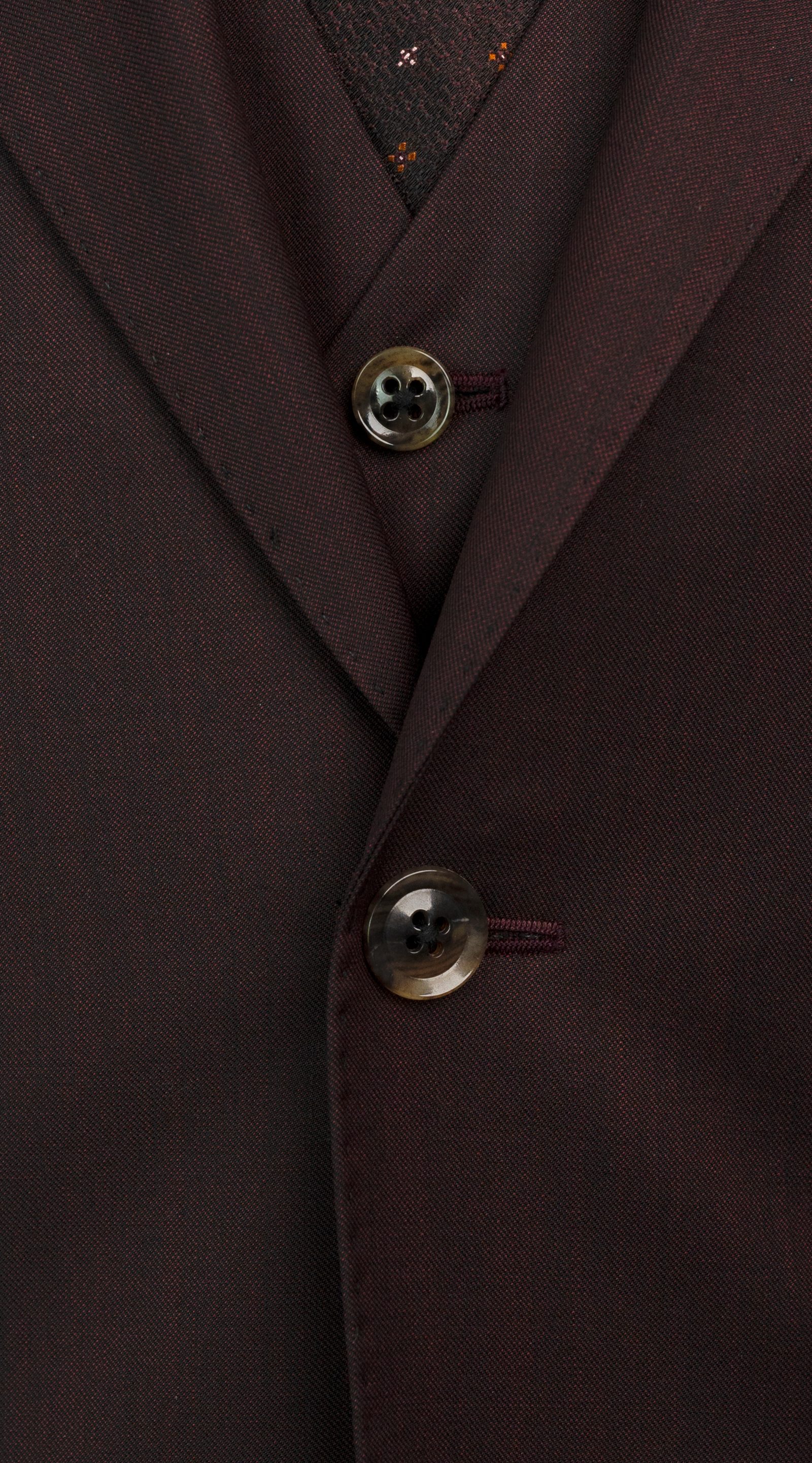 Maroon Three-Piece Wool Suit