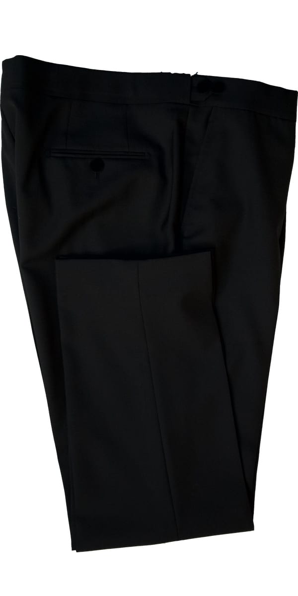 Classy Black Wool with Velvet Lapel Tuxedo