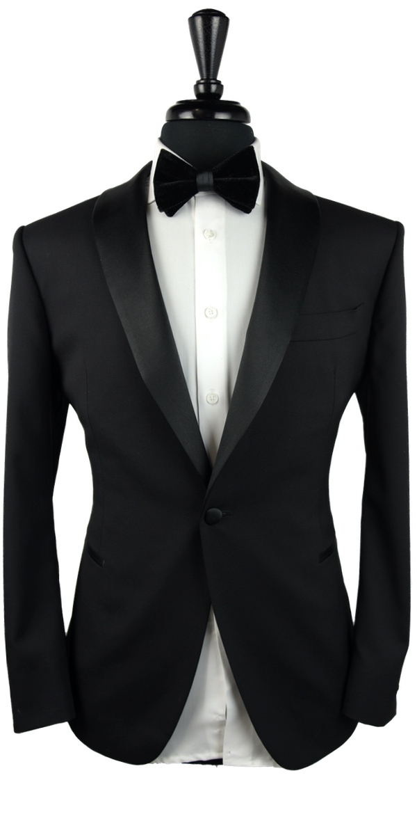 Solid Black Wool Tuxedo