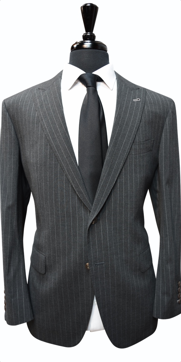 Charcoal Pinstripe Wool Suit