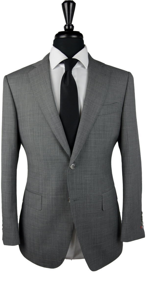Grey Sharkskin Wool Suit