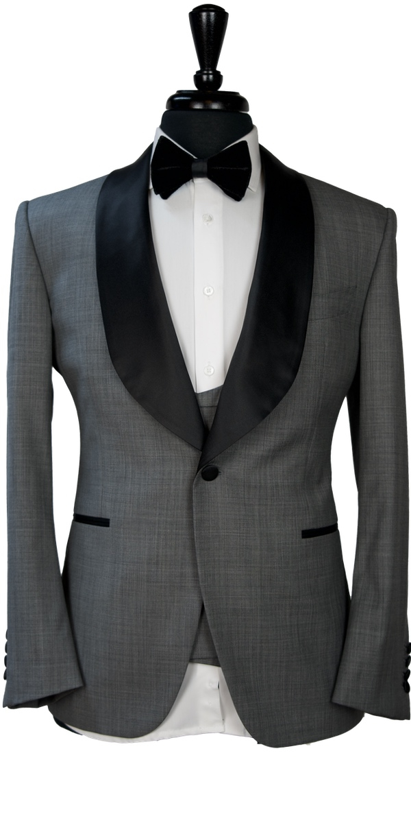 Complet Tuxedo Laine Gris Requin Classique