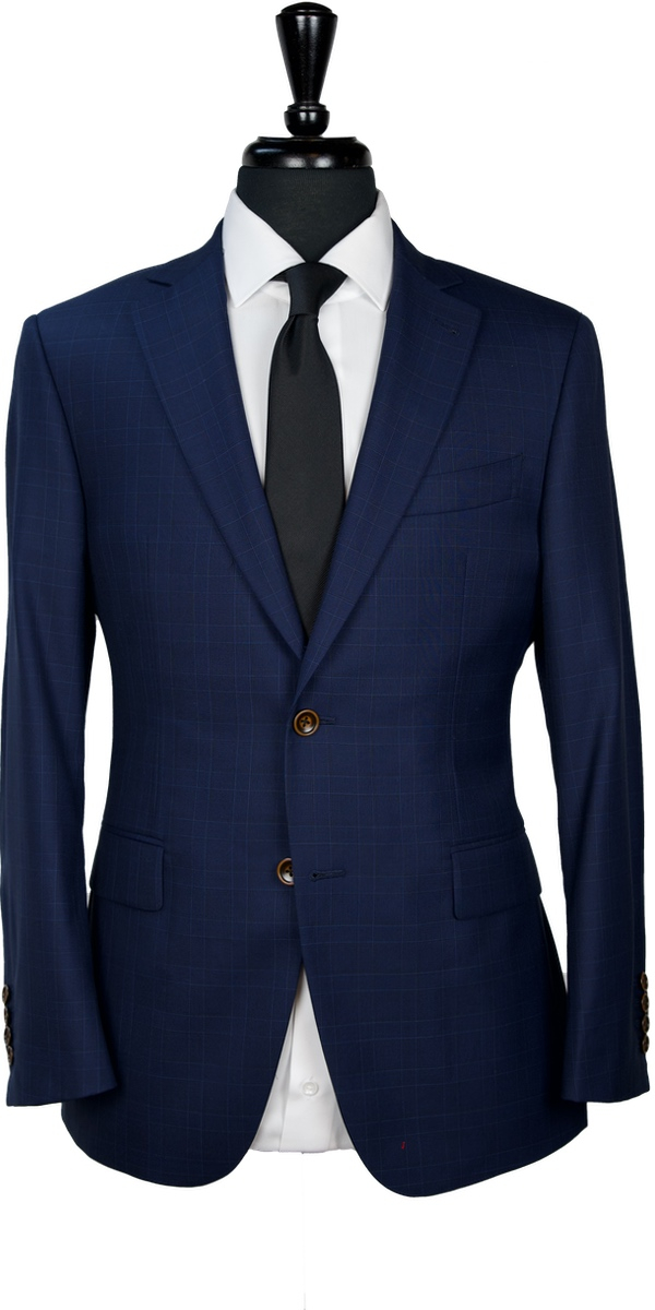 Blue Plaid Wool Suit