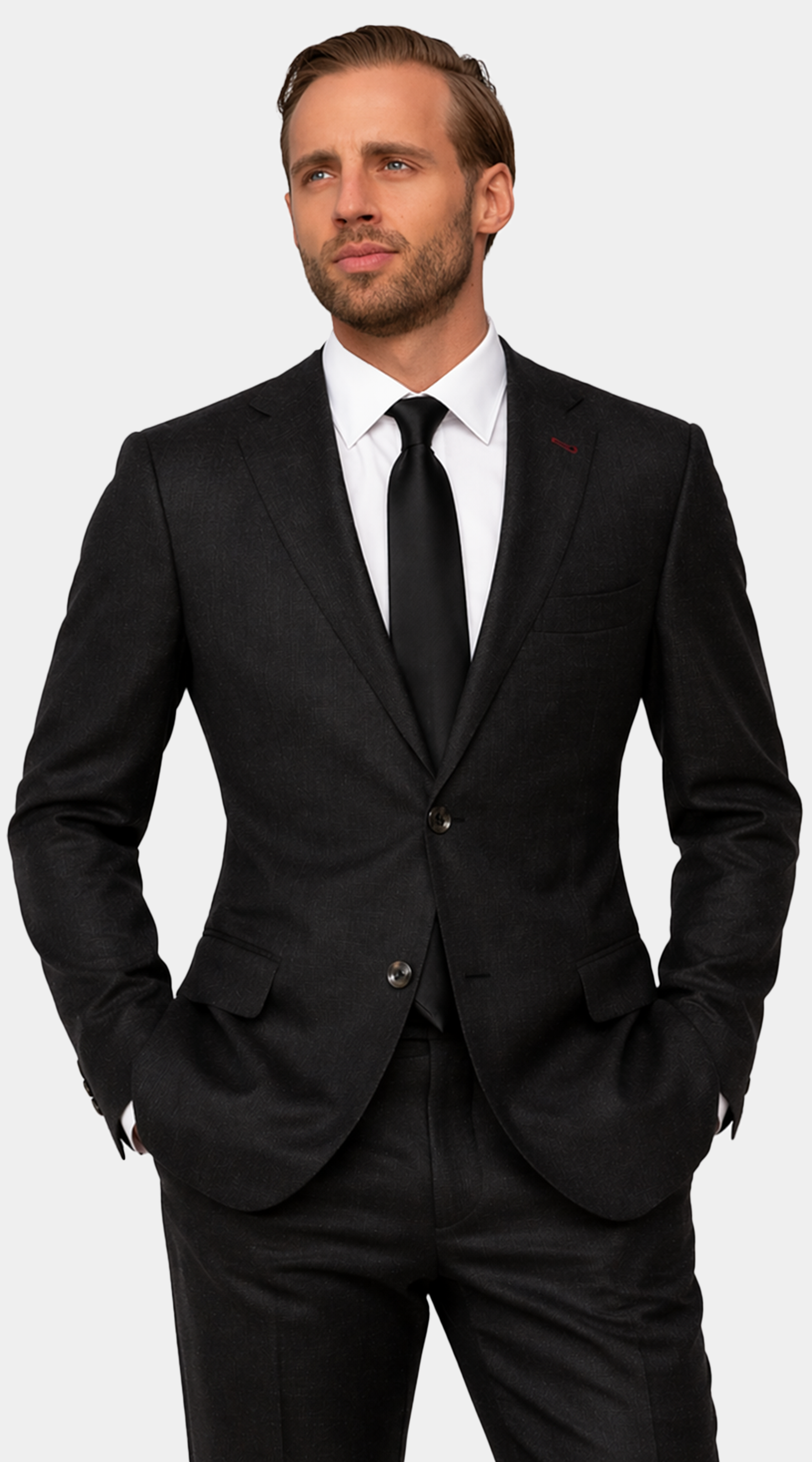 Ash Black Wool Suit