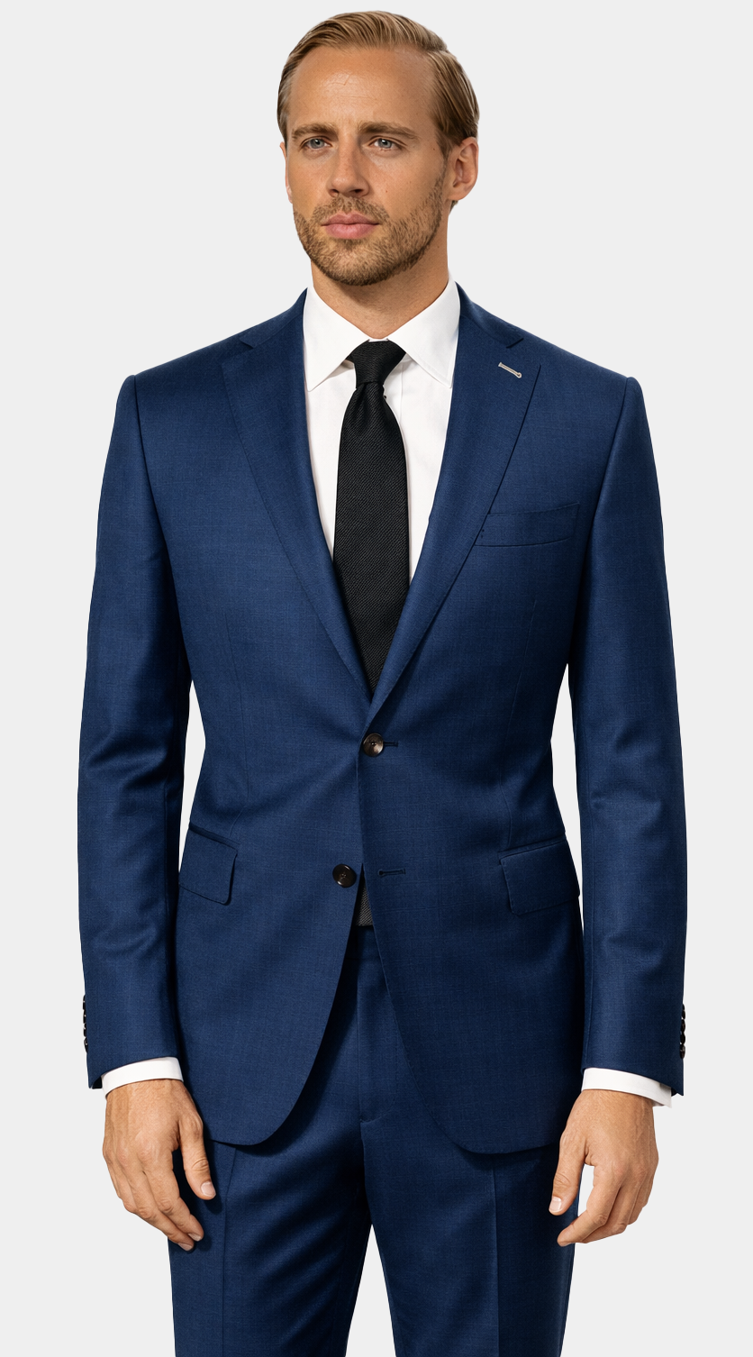 Complet Laine Birdseye Cobalt