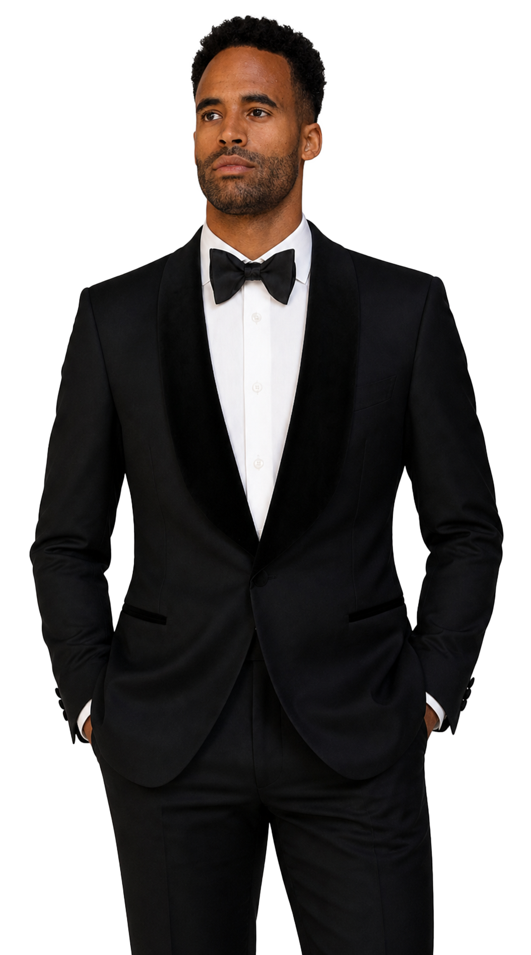 Black Dotted Textured Tuxedo
