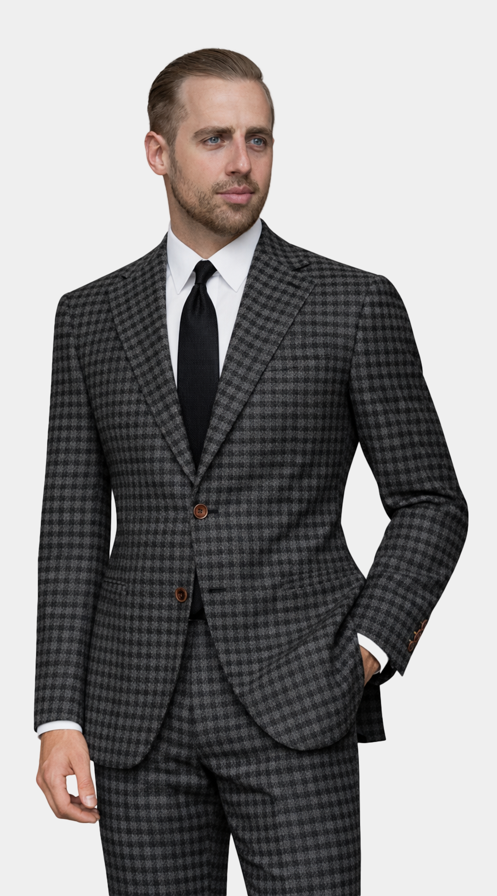 Black Gingham Check Windsor Suit