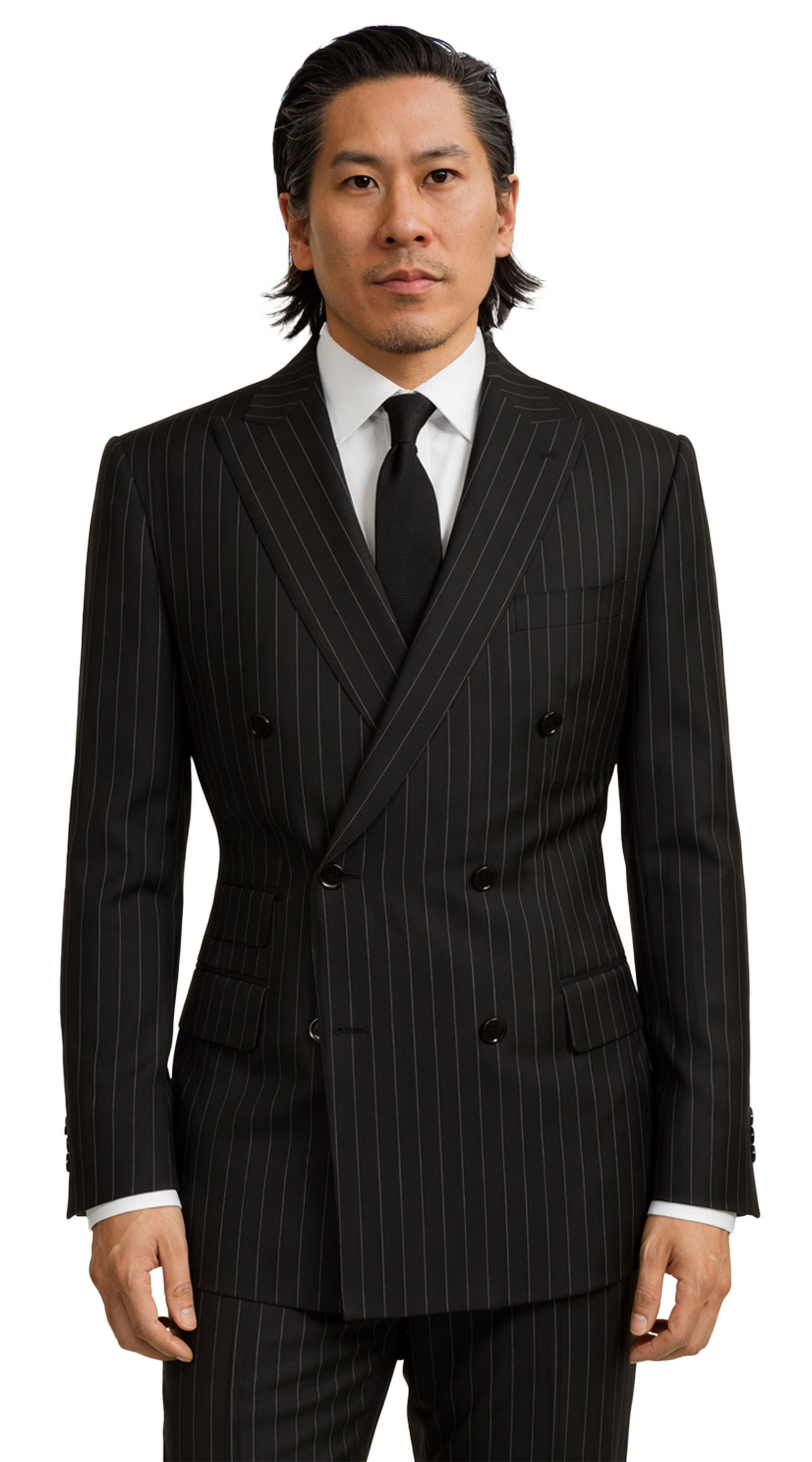 Black Pinstripe Suit
