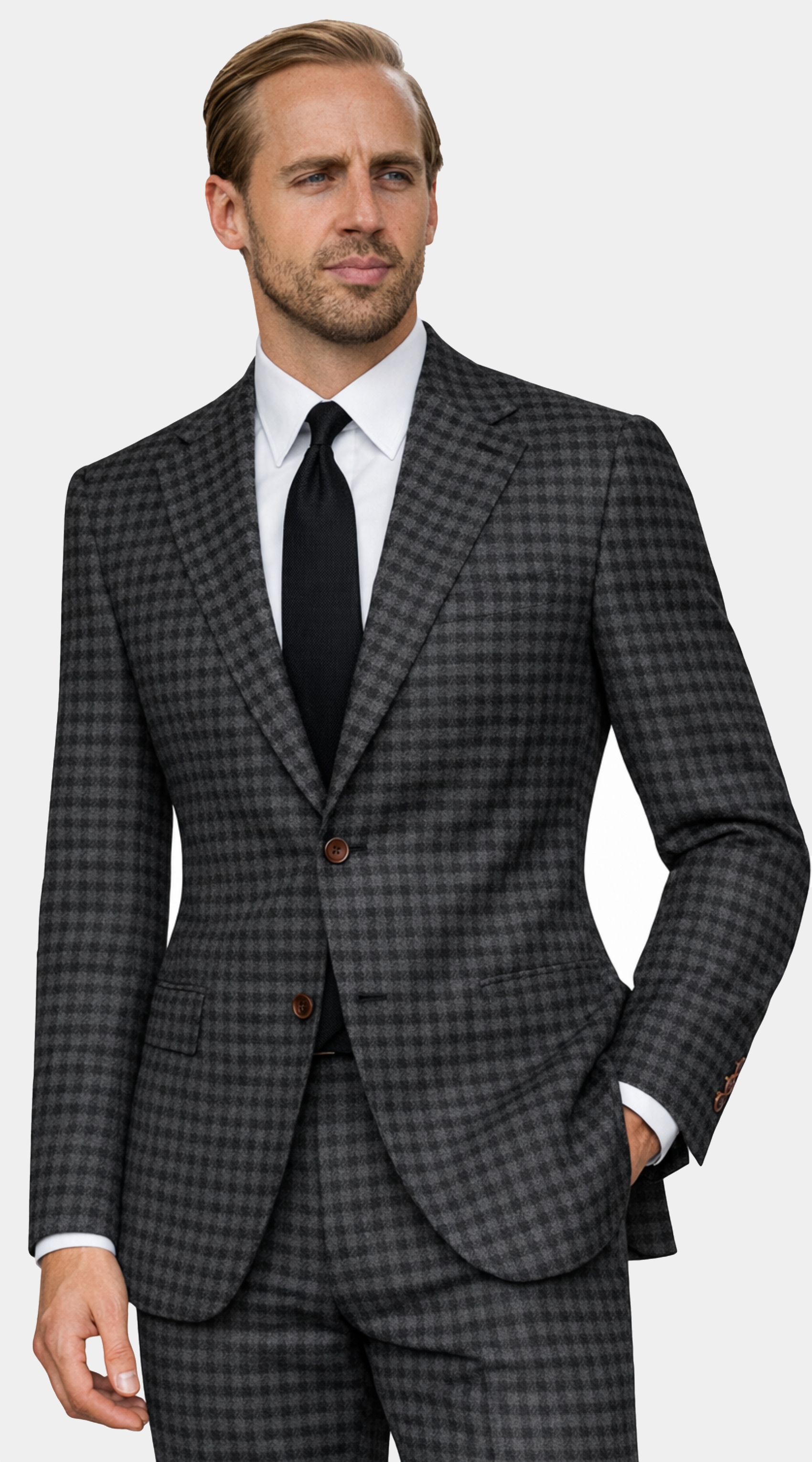 Black Gingham Check Windsor Suit