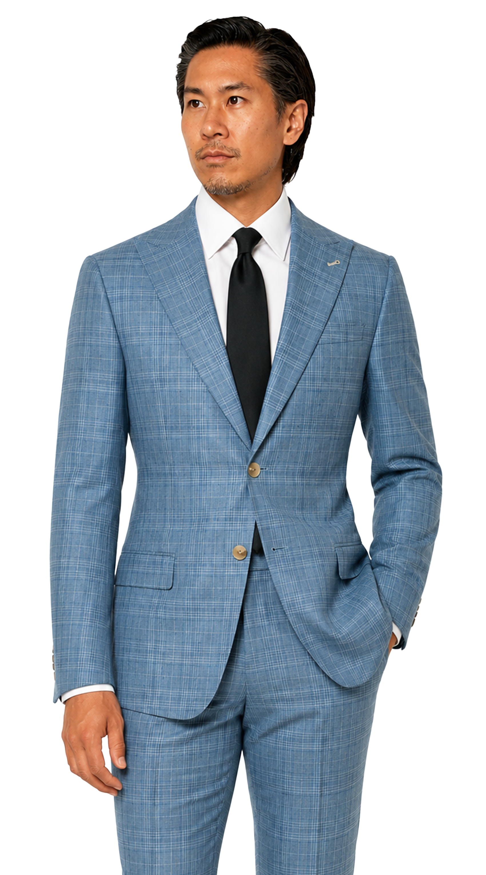 Blue Glen Plaid Wool Suit