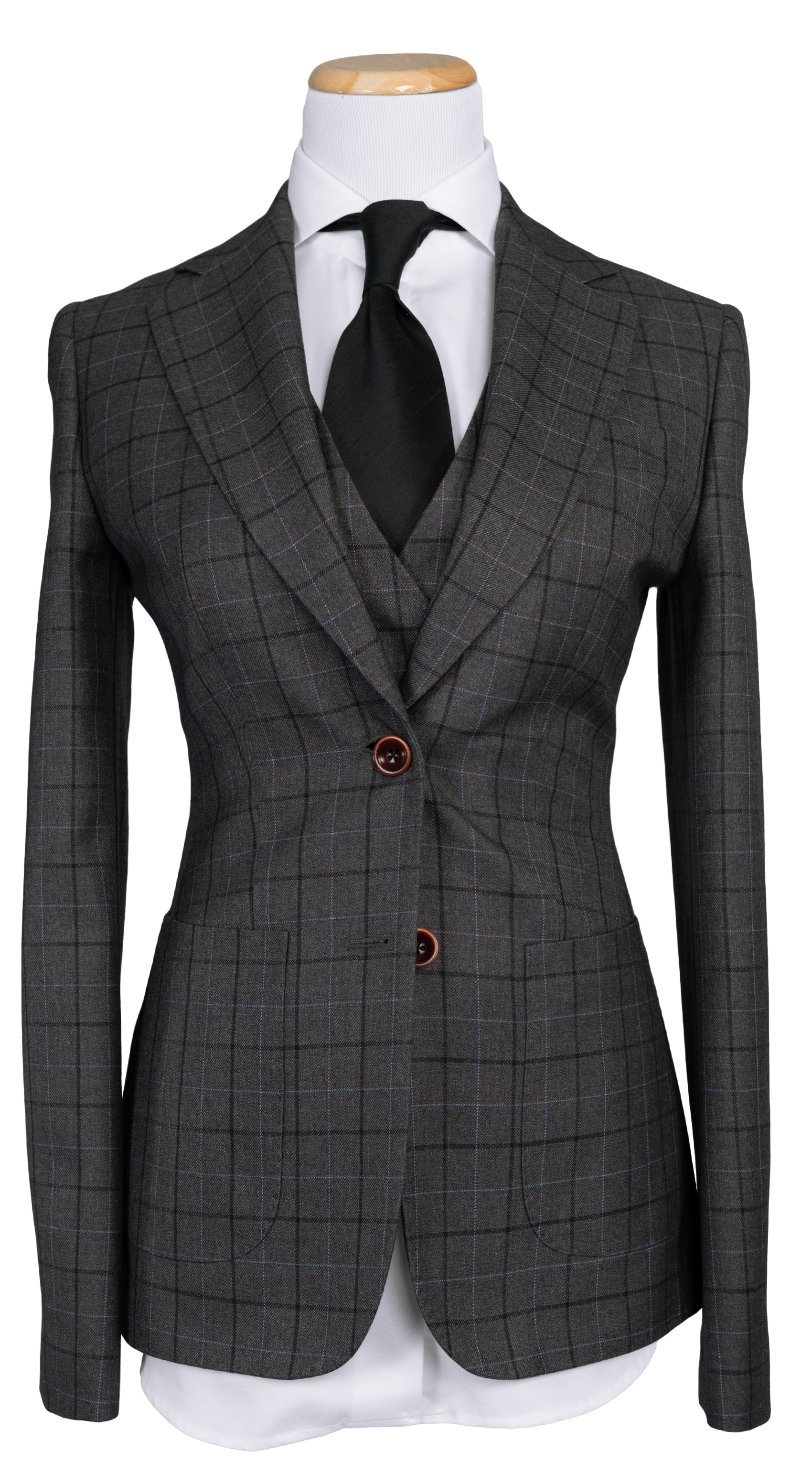Charcoal Blue Windowpane Suit
