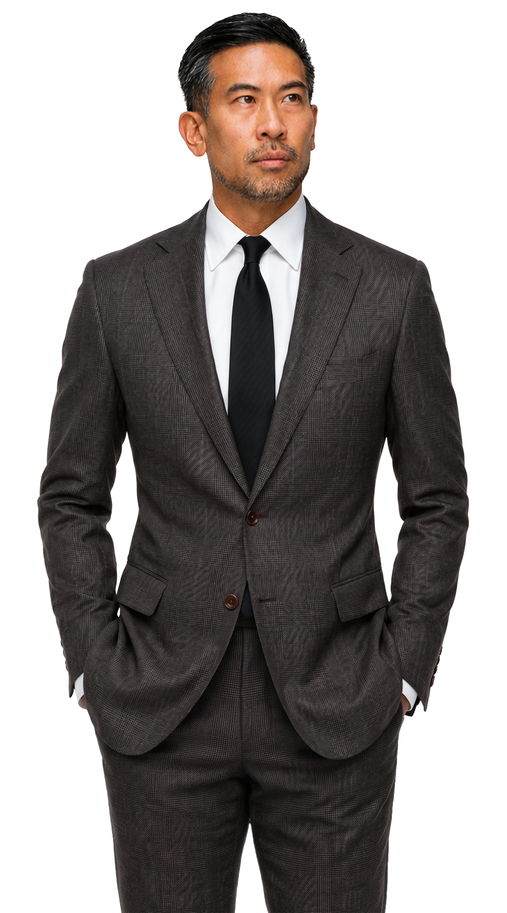 Charcoal Brown Glen Plaid Suit