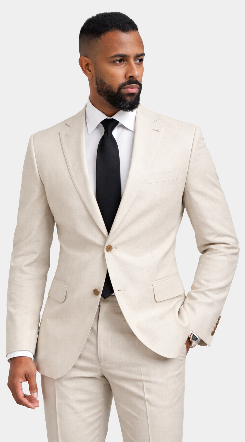 Cream Linen Classic Suit
